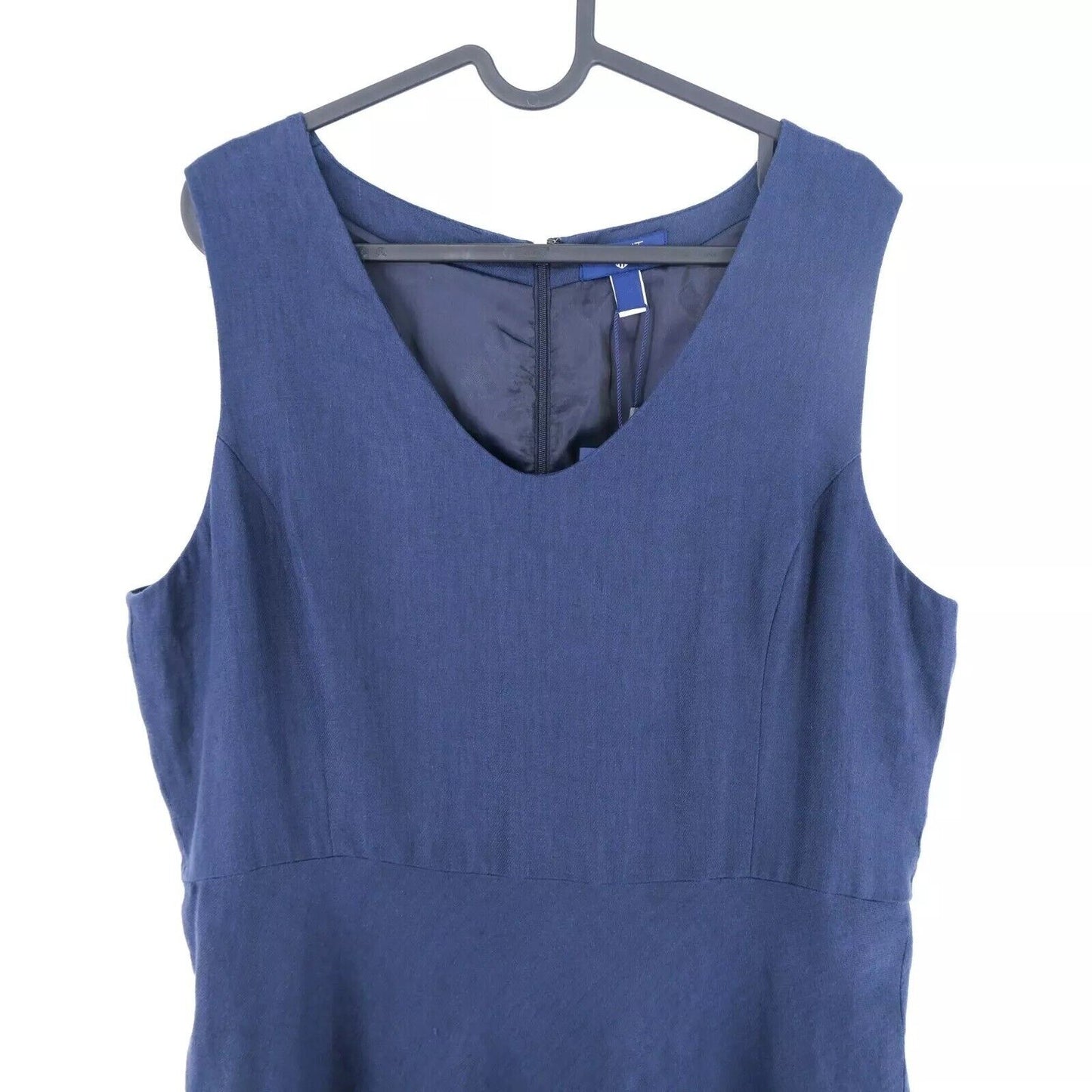 GANT Blue 100% Linen V Neck Dress Size EU 36 UK 10 US 6