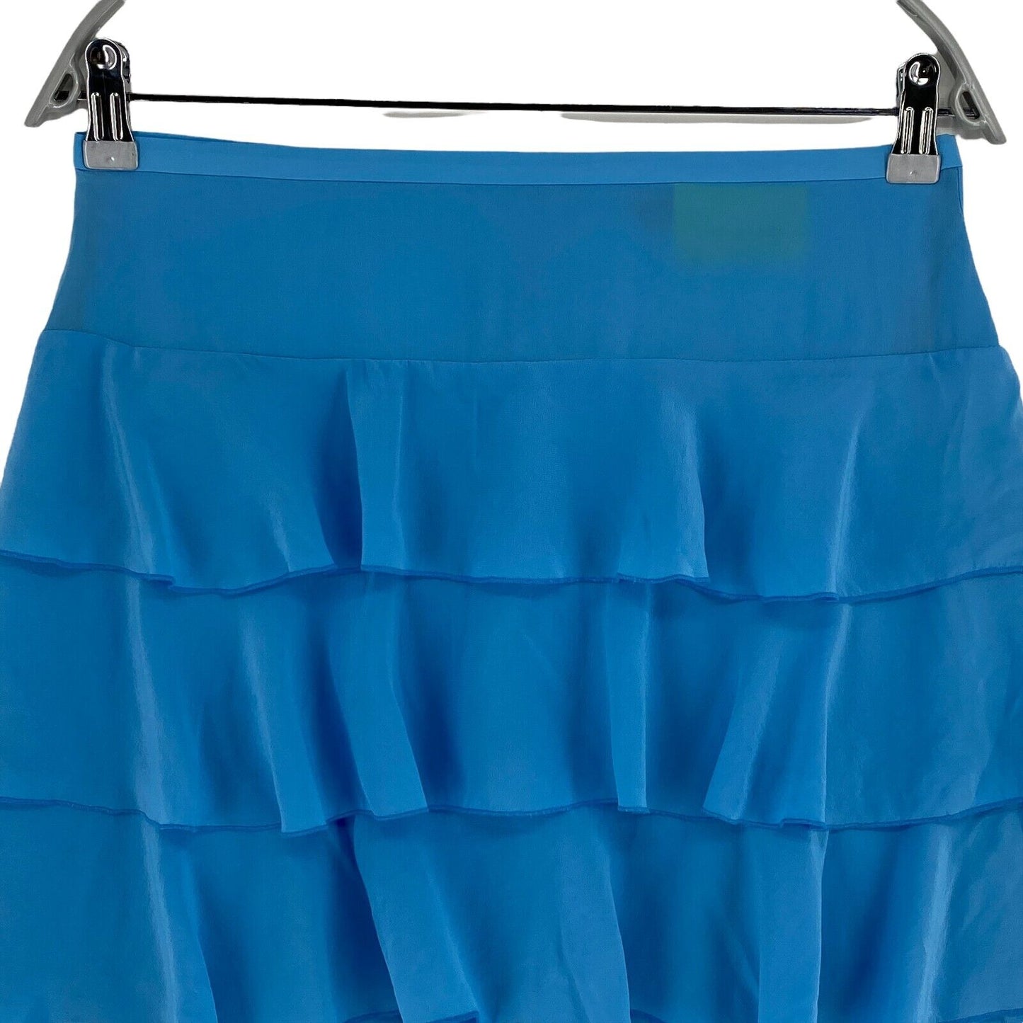 RPR €105 FRENCH CONNECTION Blue 100% Silk Flare Skirt Size EU 36 UK 8 US 6