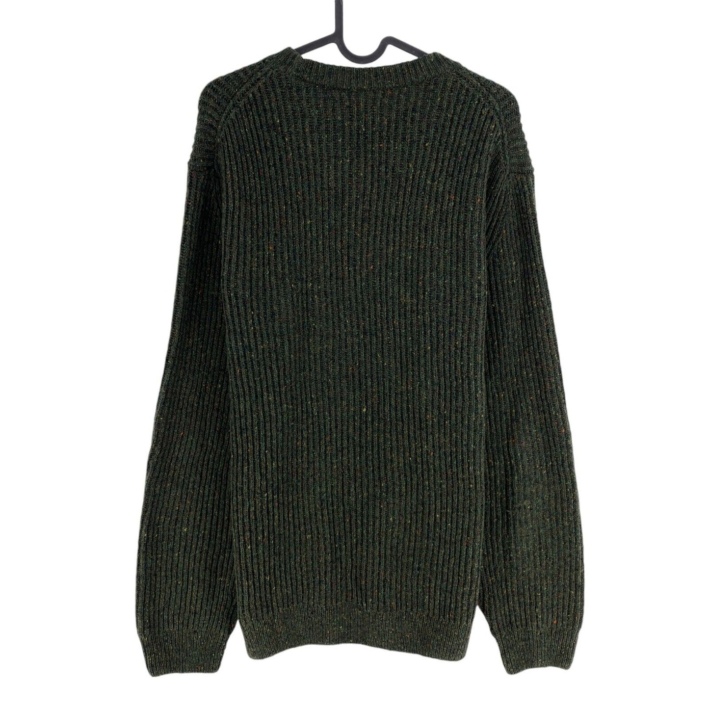 GANT Men Dark Green Neps Crew Neck Sweater Jumper Size L