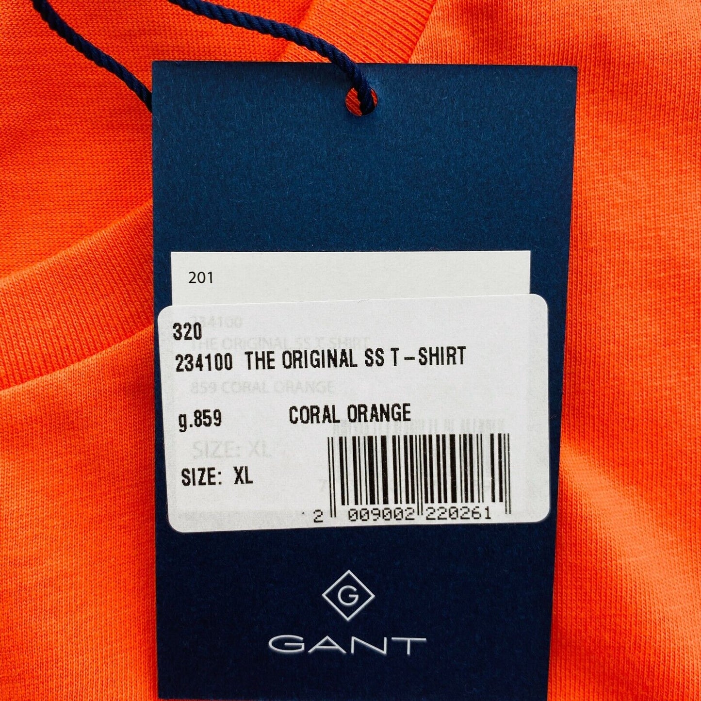 GANT Orange Crew Neck Original Regular T Shirt Size XL