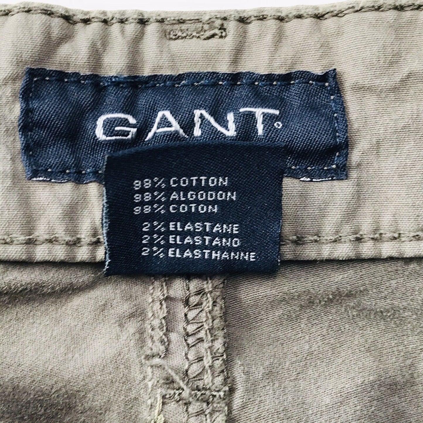 €115 GANT Damen Grau Stretch Regular Straight Chino Hose W25 L34