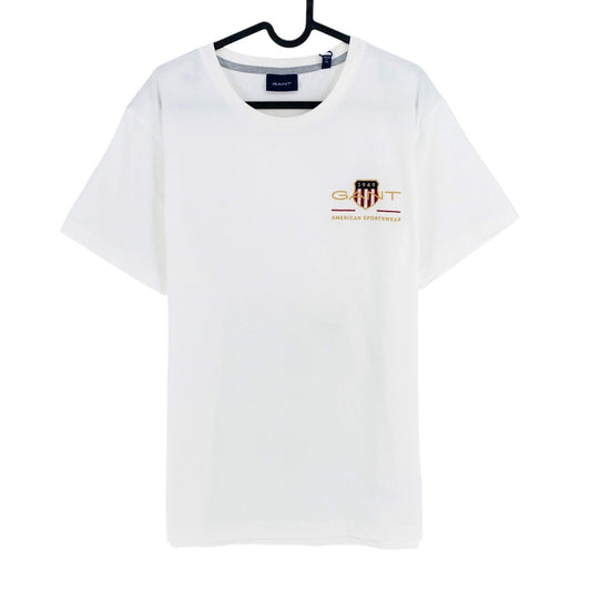 GANT White Archive Shield EMB Crew Neck T Shirt Size M