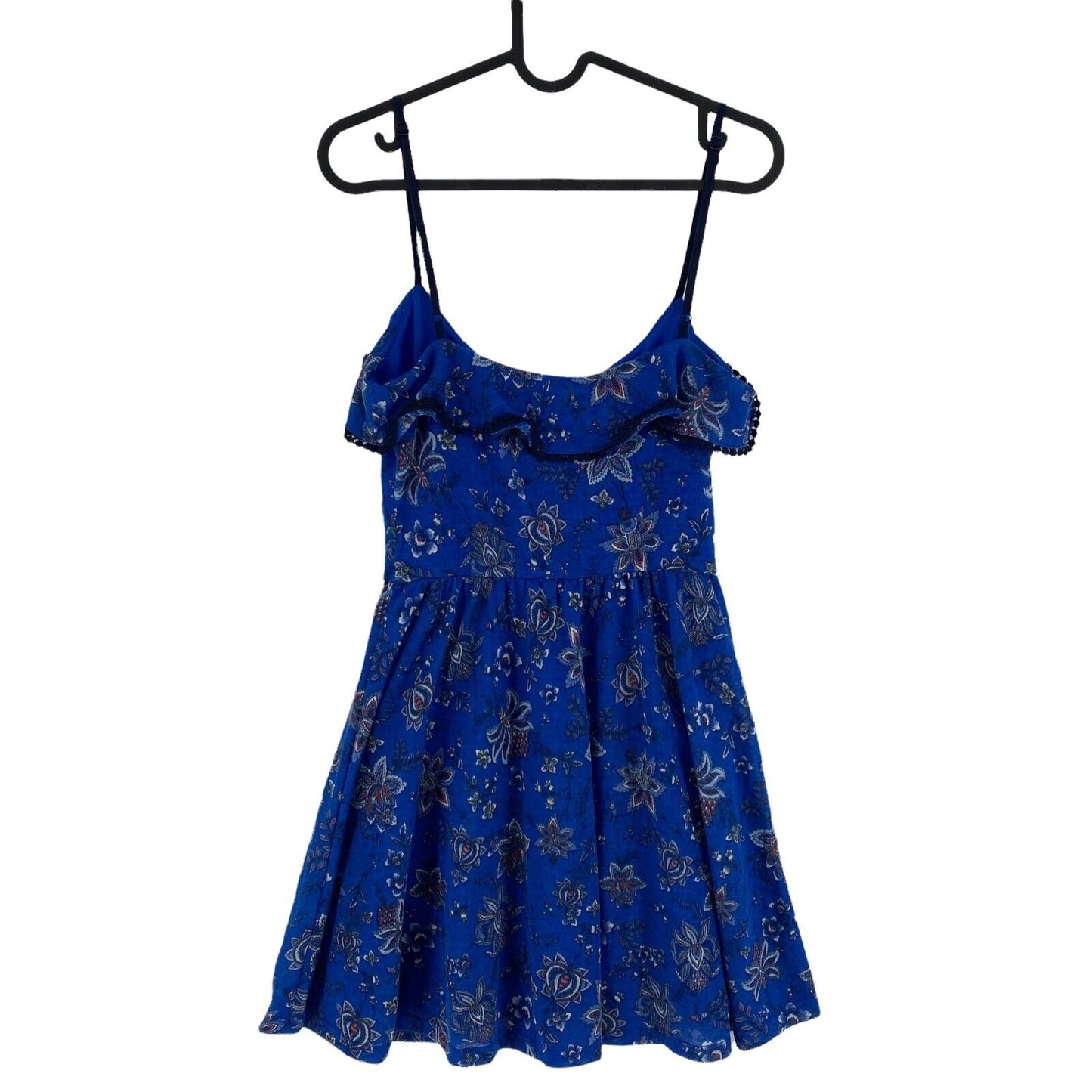 SPRINGFIELD Floral Navy Blue Sleeveless Round Neck Flare Tank Dress Size S