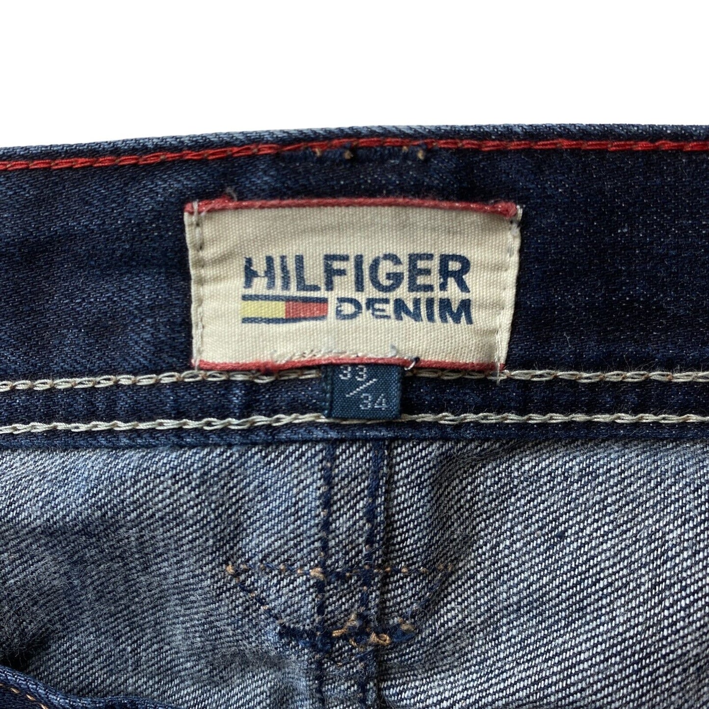 Hilfiger Denim RYAN Dark Blue Regular Straight Fit Distressed Jeans W33 L34