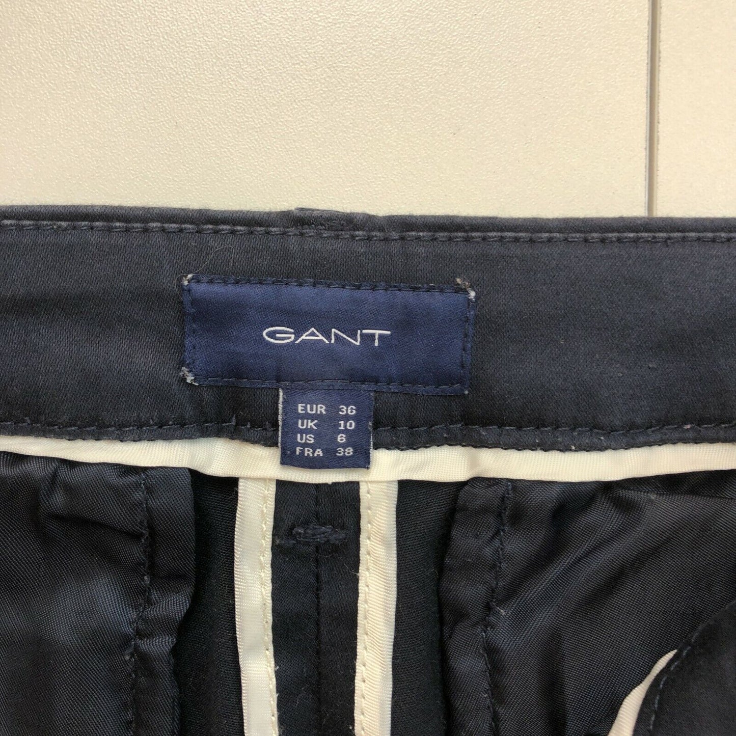 GANT Marineblaue Tech Prep Satin Slack Hose Größe EU 36 UK 10 US 6