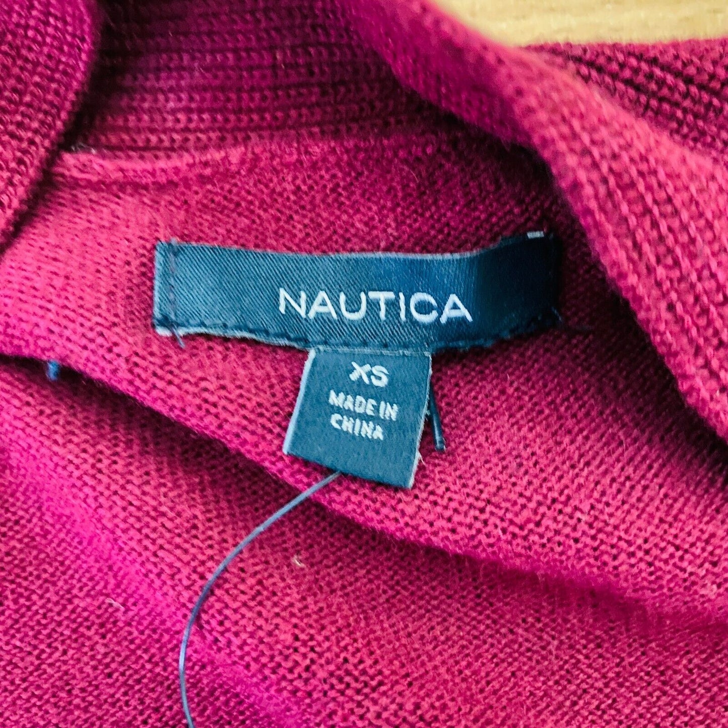 NAUTICA Purple Knitted V Neck Cotton Wool Cardigan Sweater Jumper Size XS