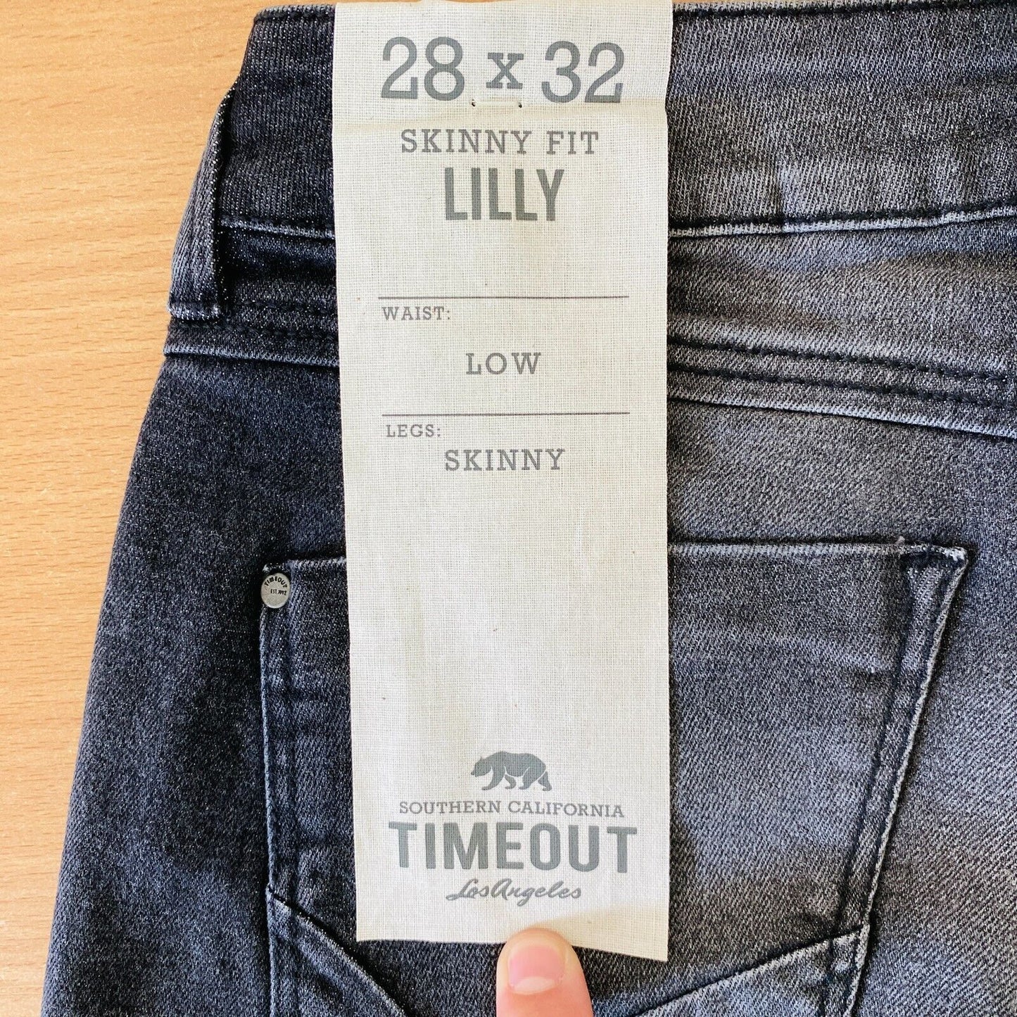 TIMEOUT LILLY Women Dark Grey Low Waist Skinny Fit Jeans W28 L32