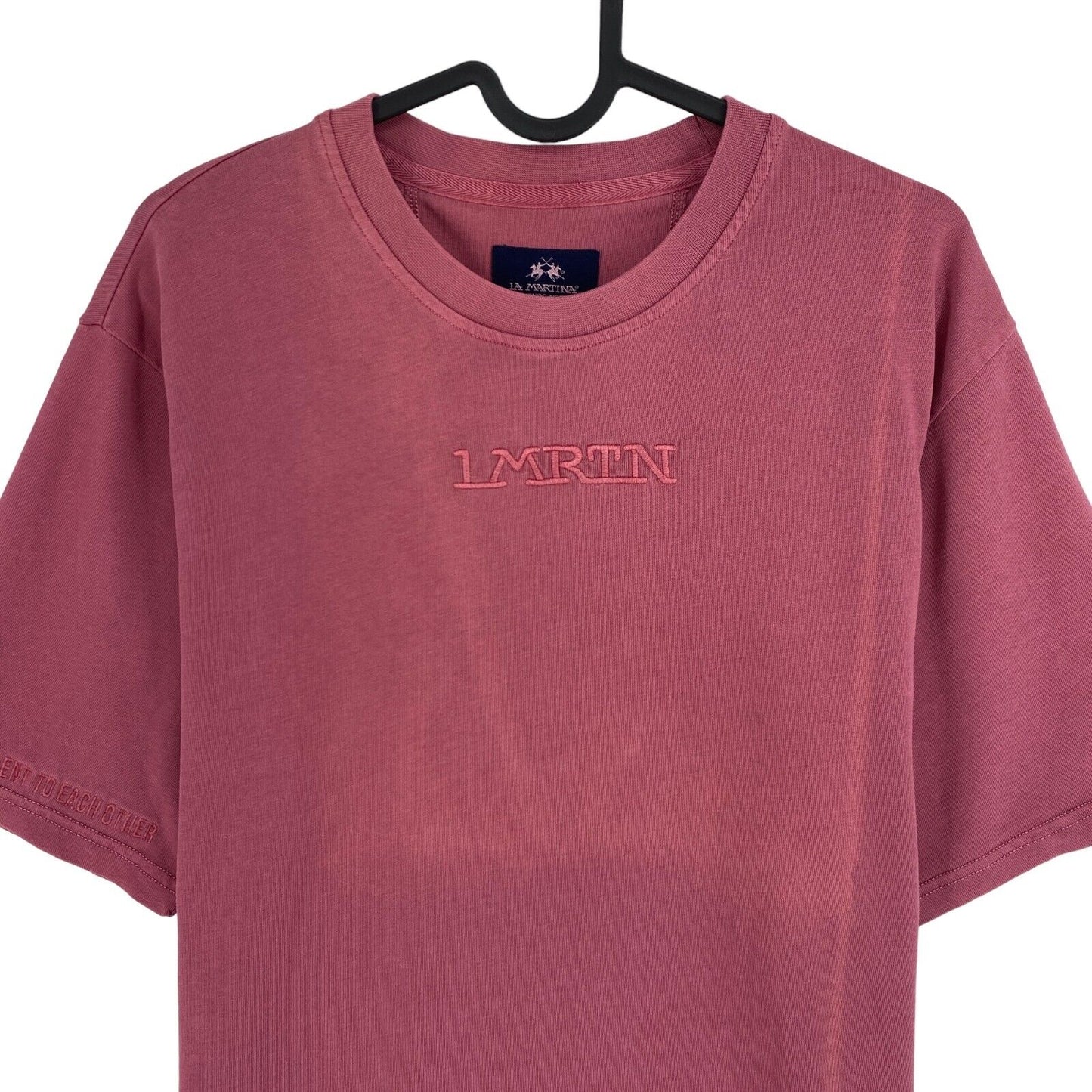 LA MARTINA Dark Pink Cotton Jersey Short Sleeves Crew Neck T Shirt Size M