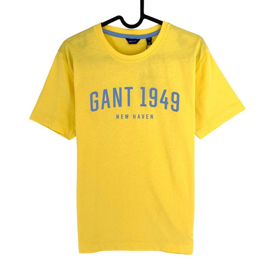 GANT Boys Yellow Logo Crew Neck SS T Shirt Size 16 Years 176 cm