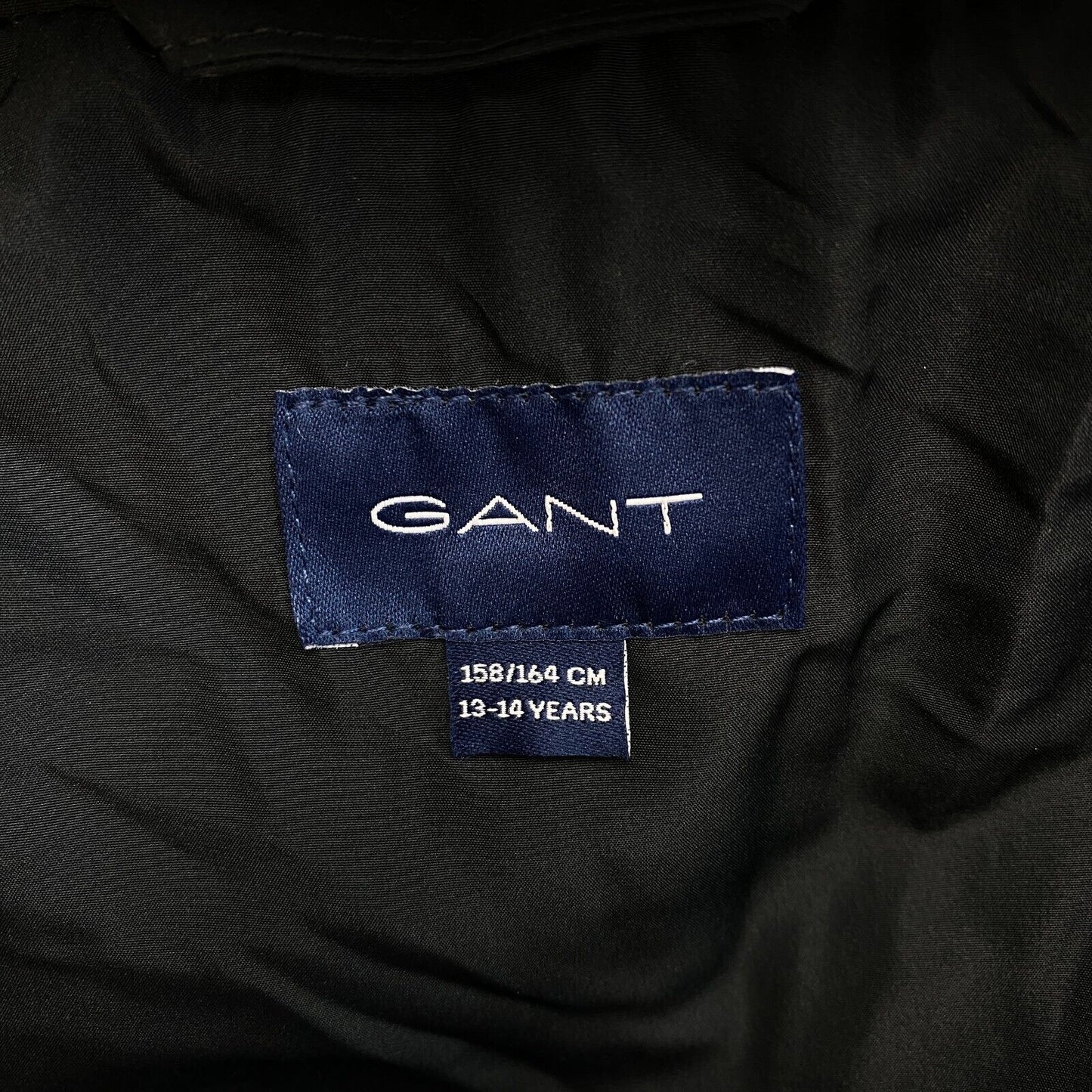 GANT Boys Black Retro Shield Padded Hooded Jacket Size 13-14 Years 158/164 cm