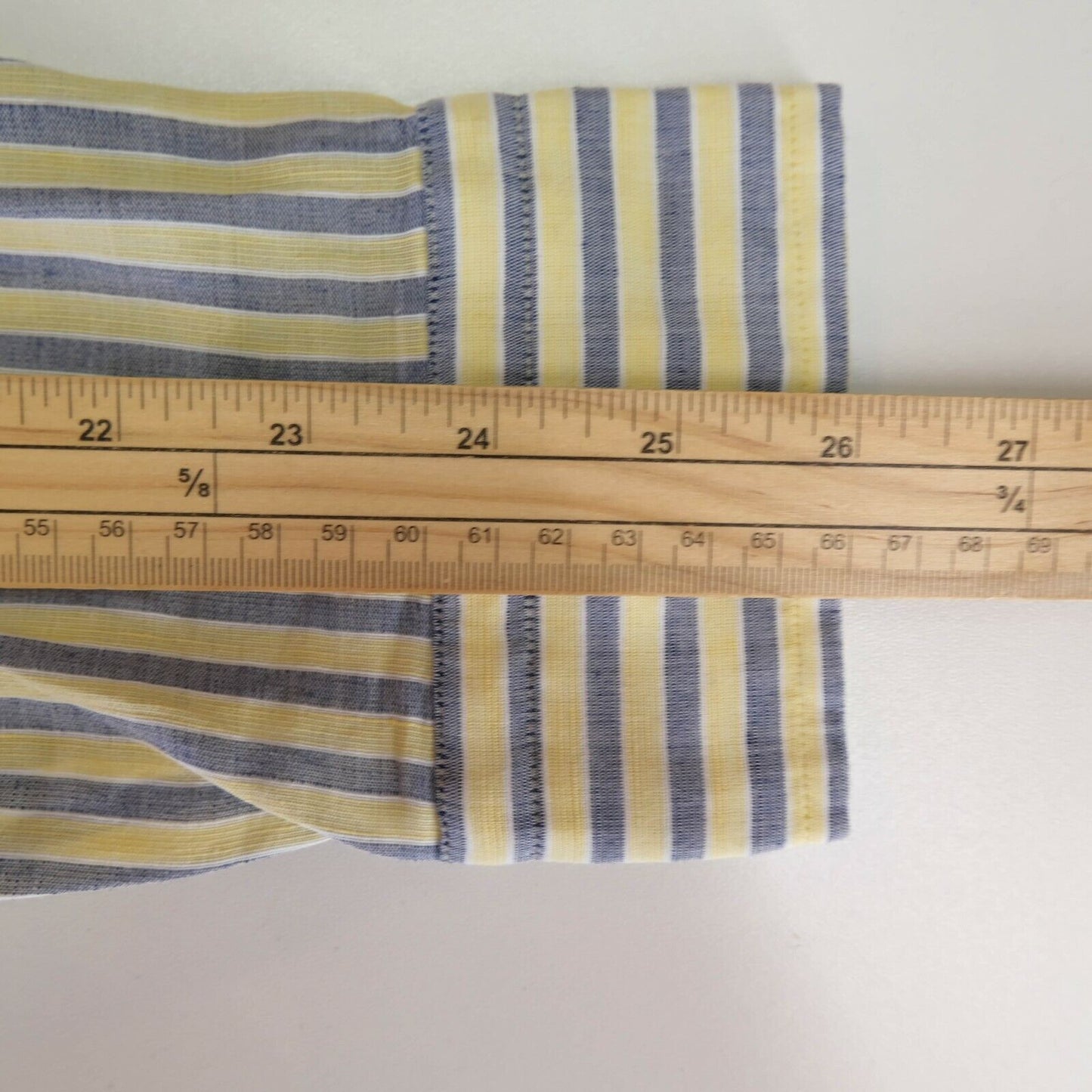 GANT Yellow Stripe Linen Blend Regular Fit Shirt Size S