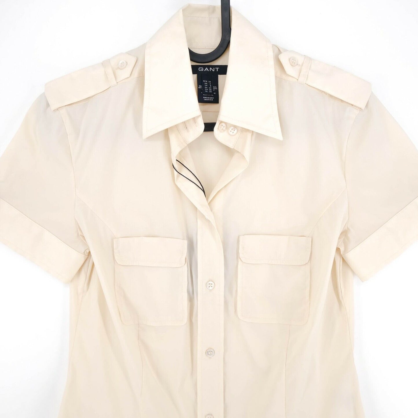 UVP €135 GANT Beige Kurzarmhemd Größe EU 34 UK 8 US 4