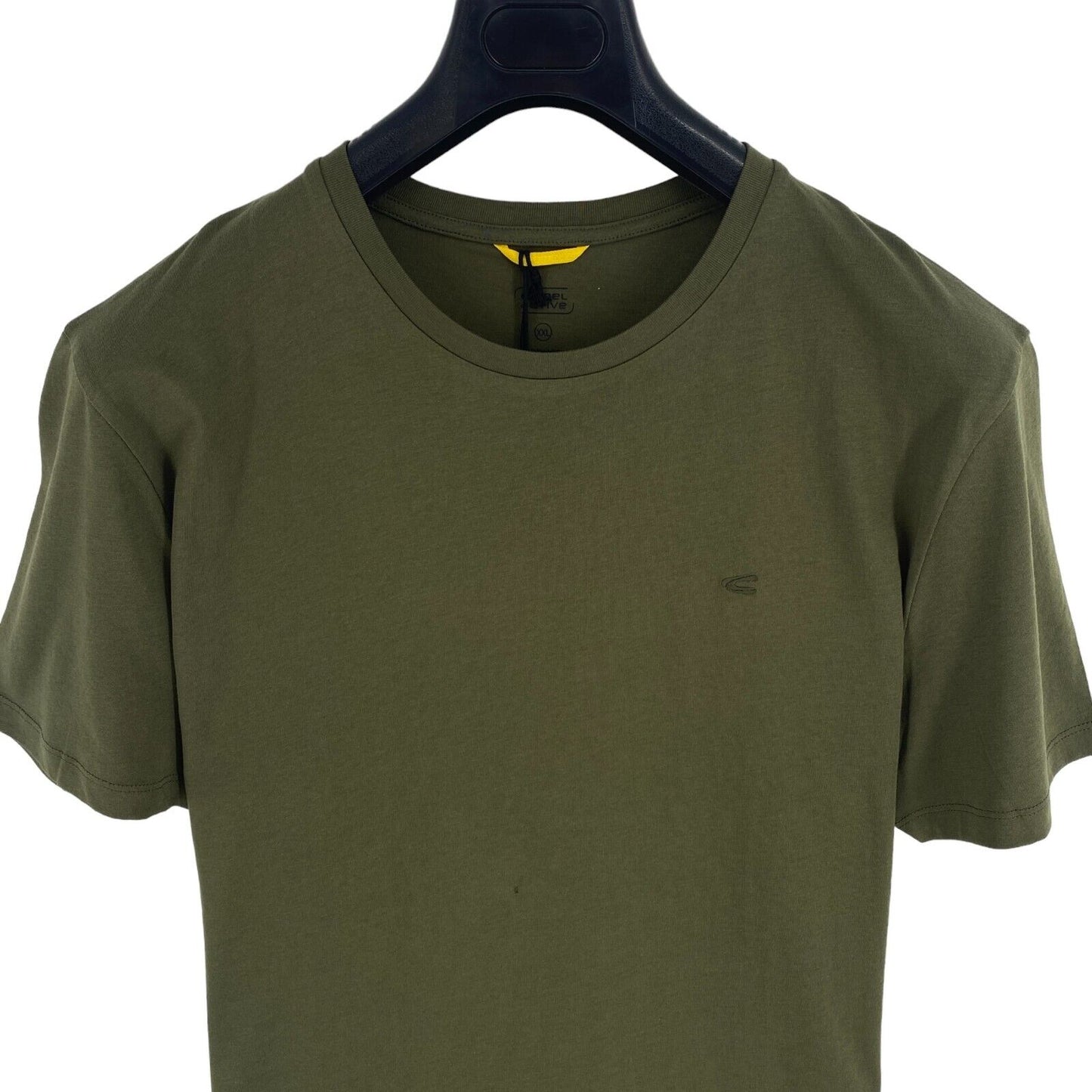 Camel Active Men Green Solid Short Sleeve Crew Neck T Shirt Size 2XL XXL