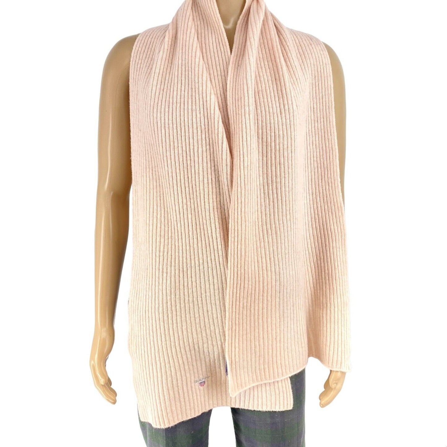 GANT Silver Pink Unisex Wool Knit Scarf One Size