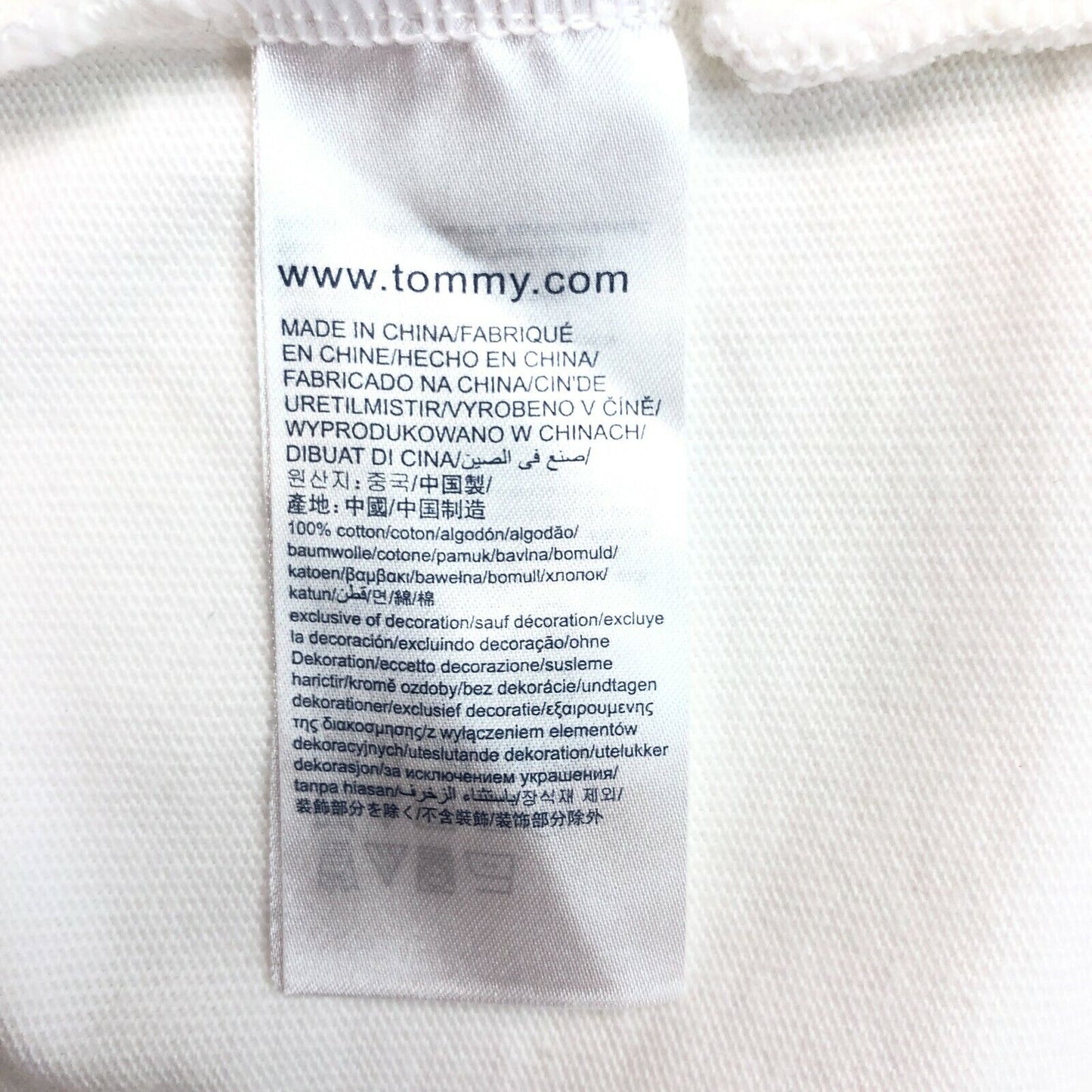 TOMMY HILFIGER Weißer Pullover mit Rundhalsausschnitt, Größe M