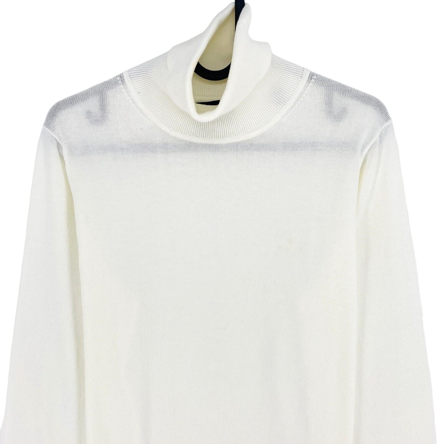 GANT White Light Cotton High Neck Sweater Jumper Size L