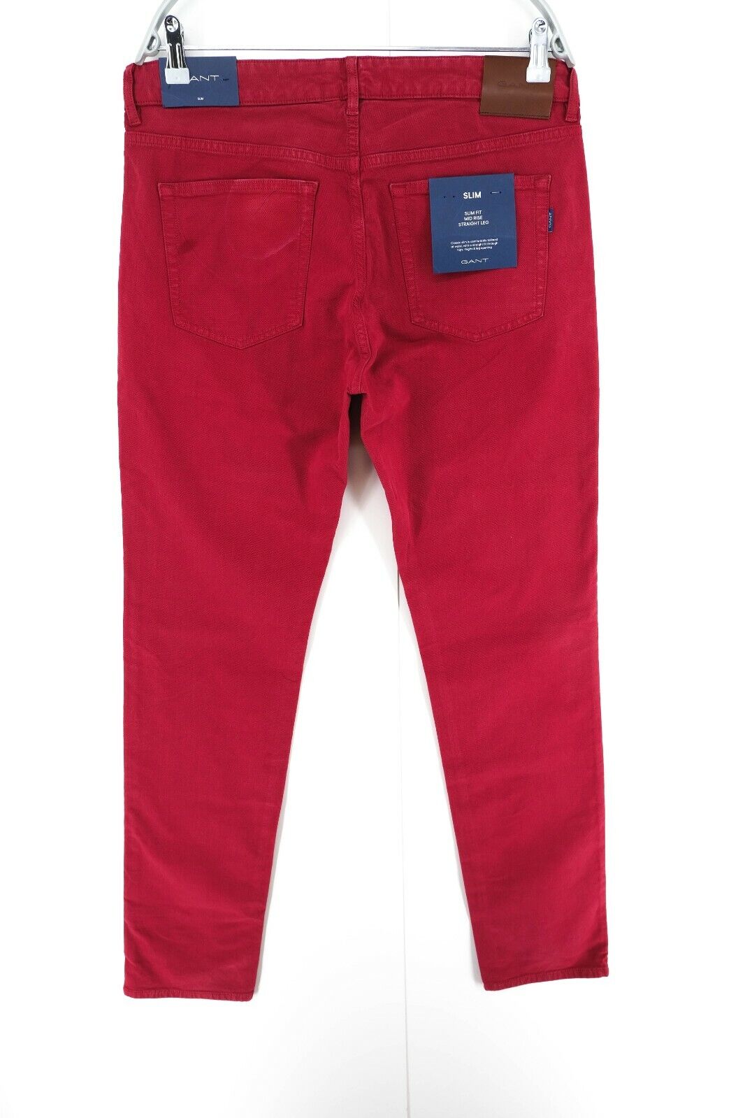 GANT Mahogny Red Canvas Slim Fit Jeans Size W33 L34