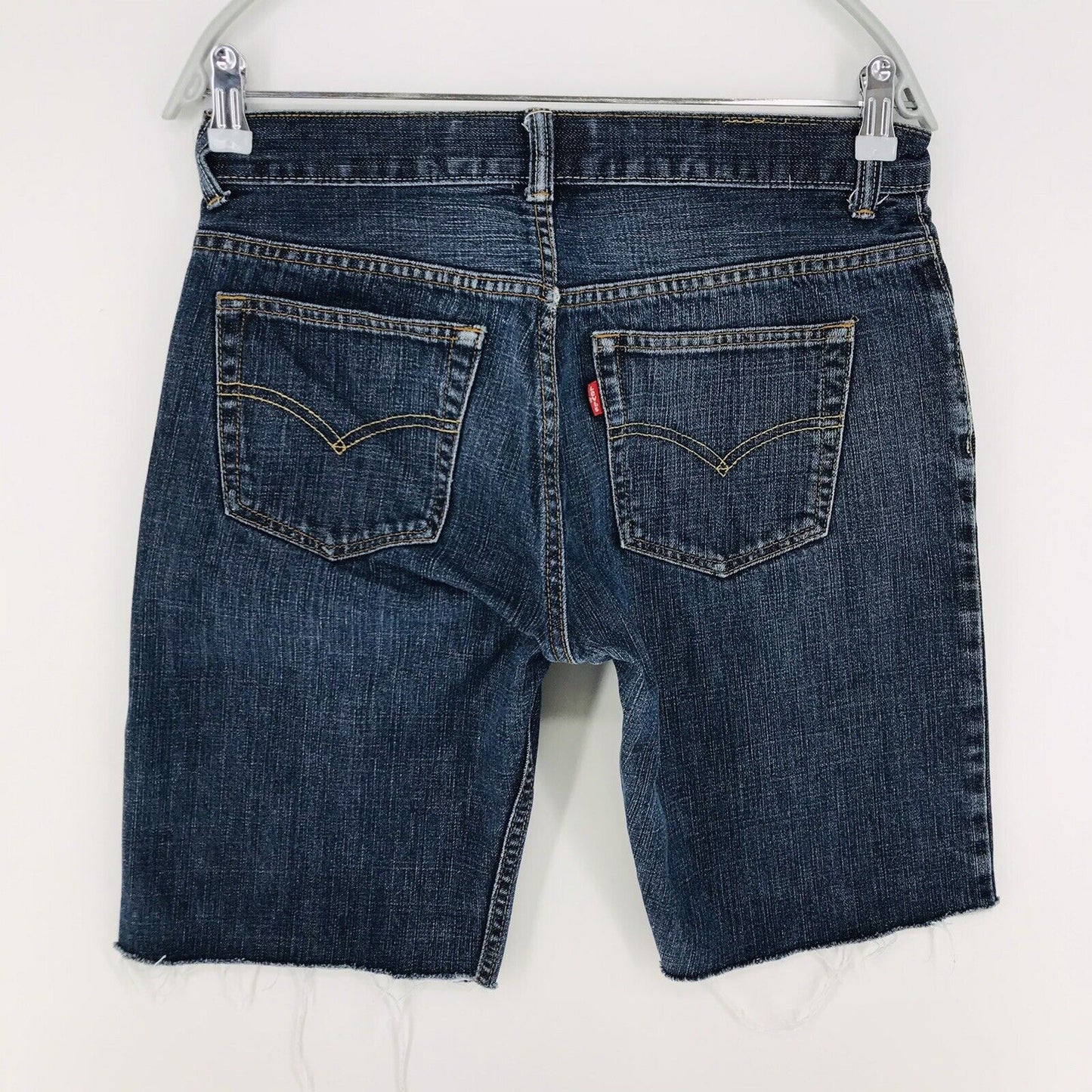 Vintage Levi's 505 Custom Made Dark Blue Regular Fit Cut-Off Denim Shorts W30