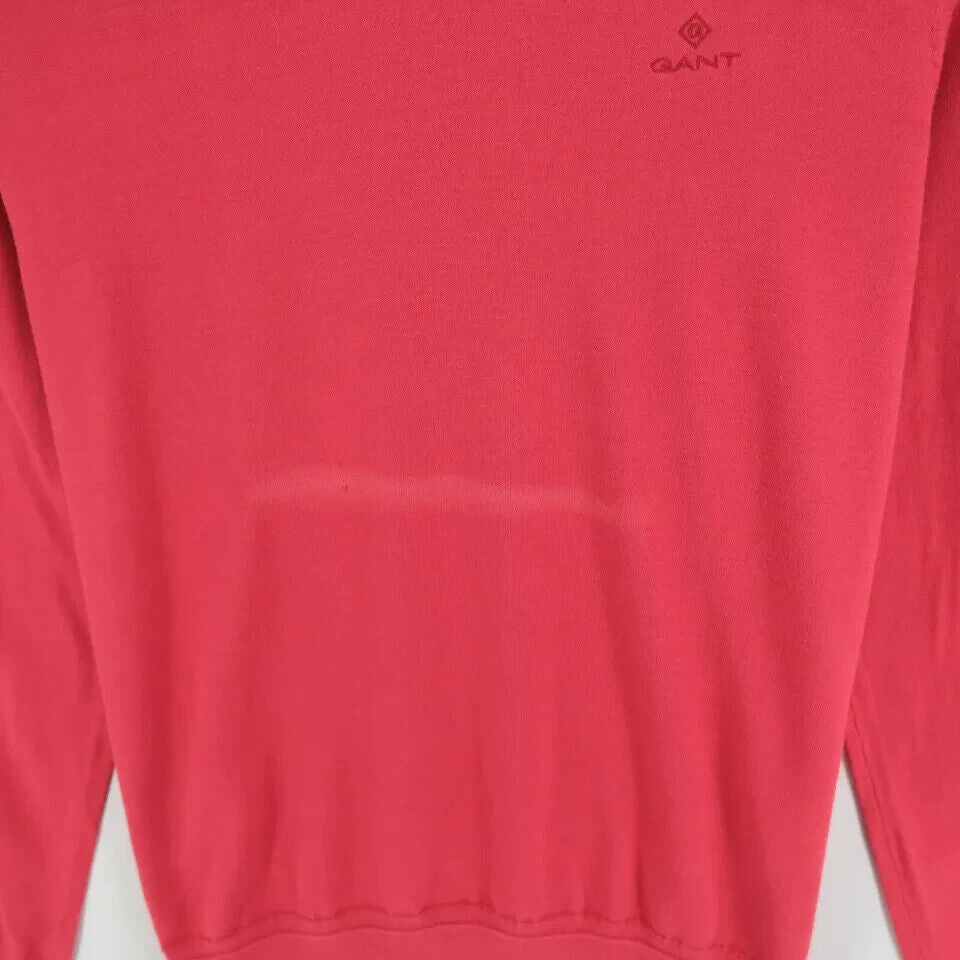 GANT Mens Light Red Pima Lux Contrast Crew Neck Sweater Jumper Size XL