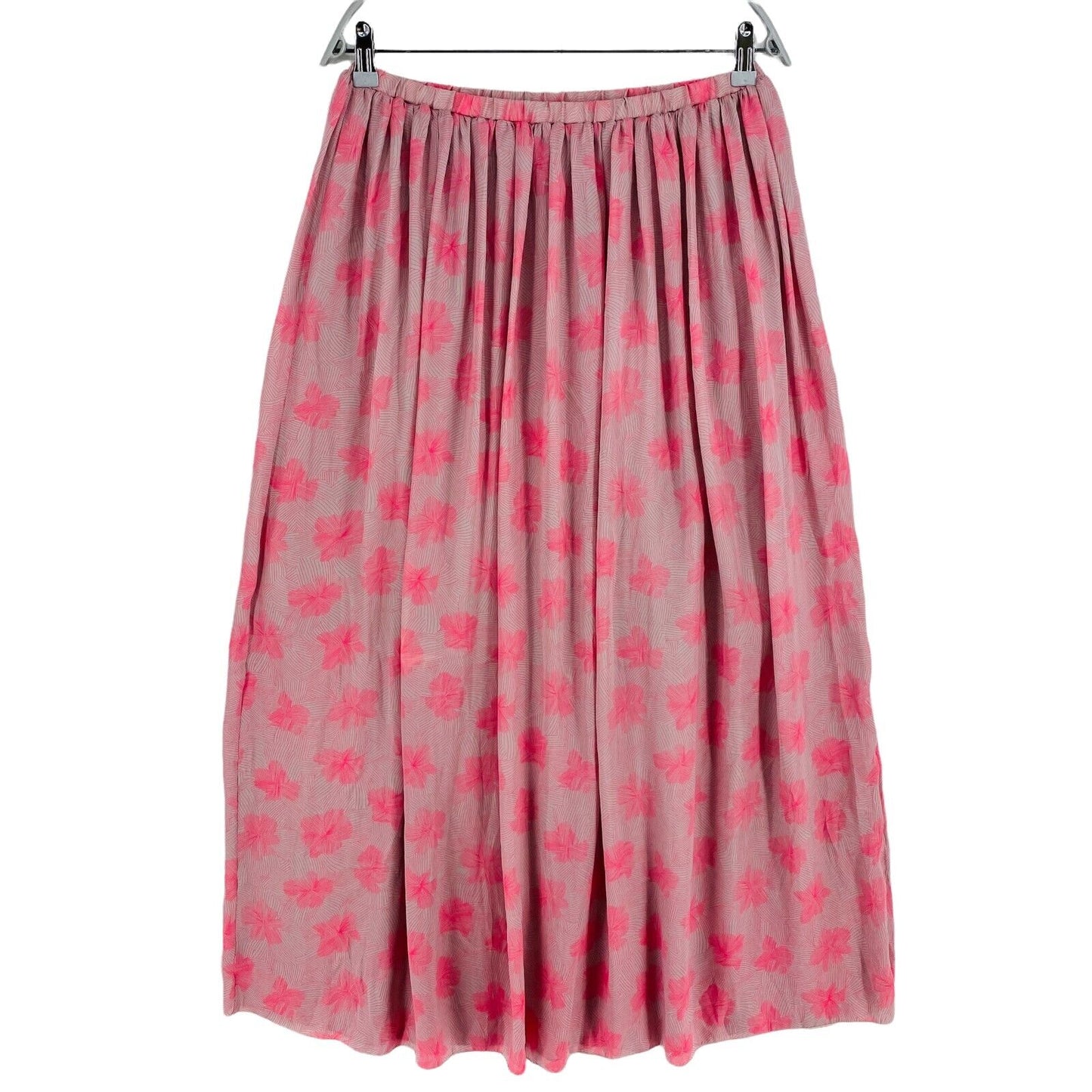 SILVIAN HEACH Floral Pink Regular Fit Long Flare Skirt Size M