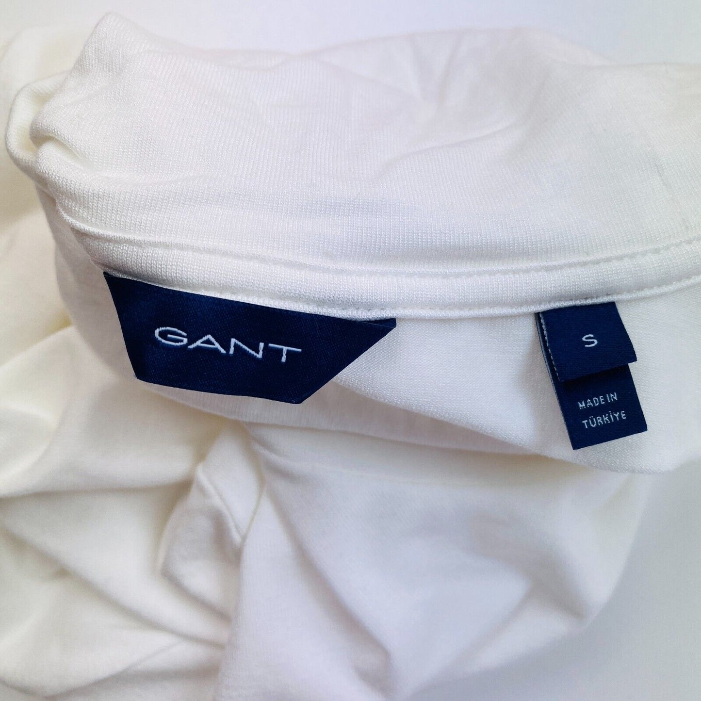 GANT White Jersey Turtle Neck Long Sleeves T Shirt Size S