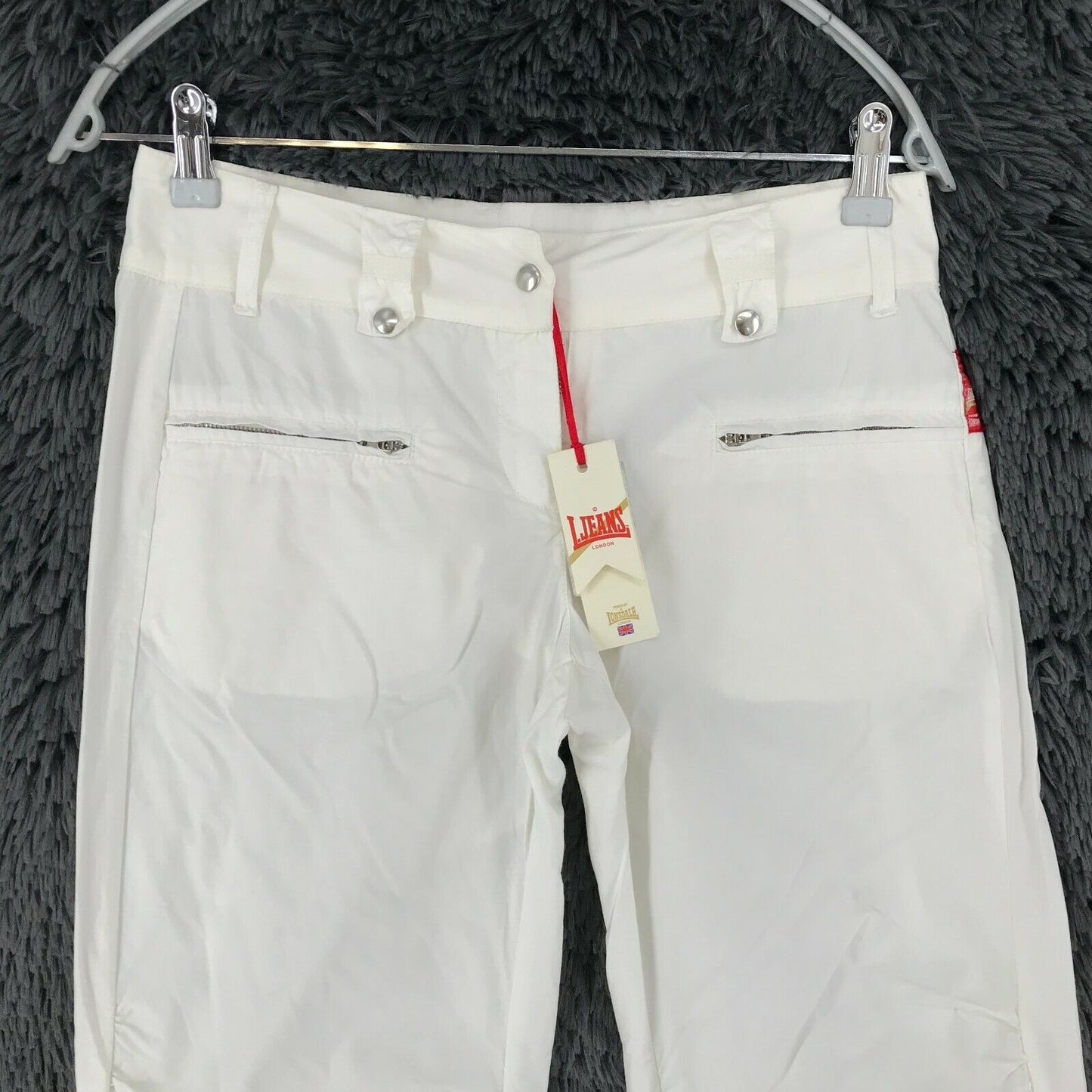 Lonsdale Women White Loose Straight Fit Capri Trousers Size W27