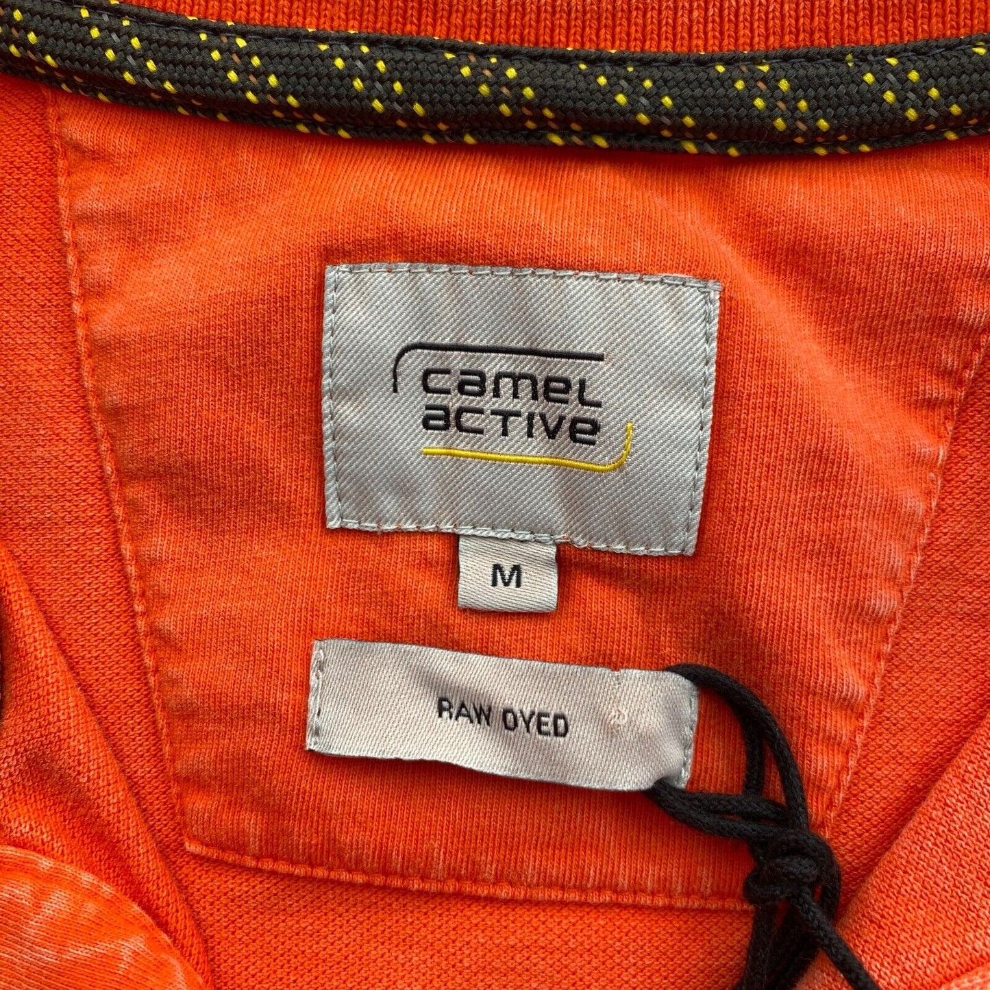 CAMEL ACTIVE Orange Raw Dyed Pique Polo Shirt Size M