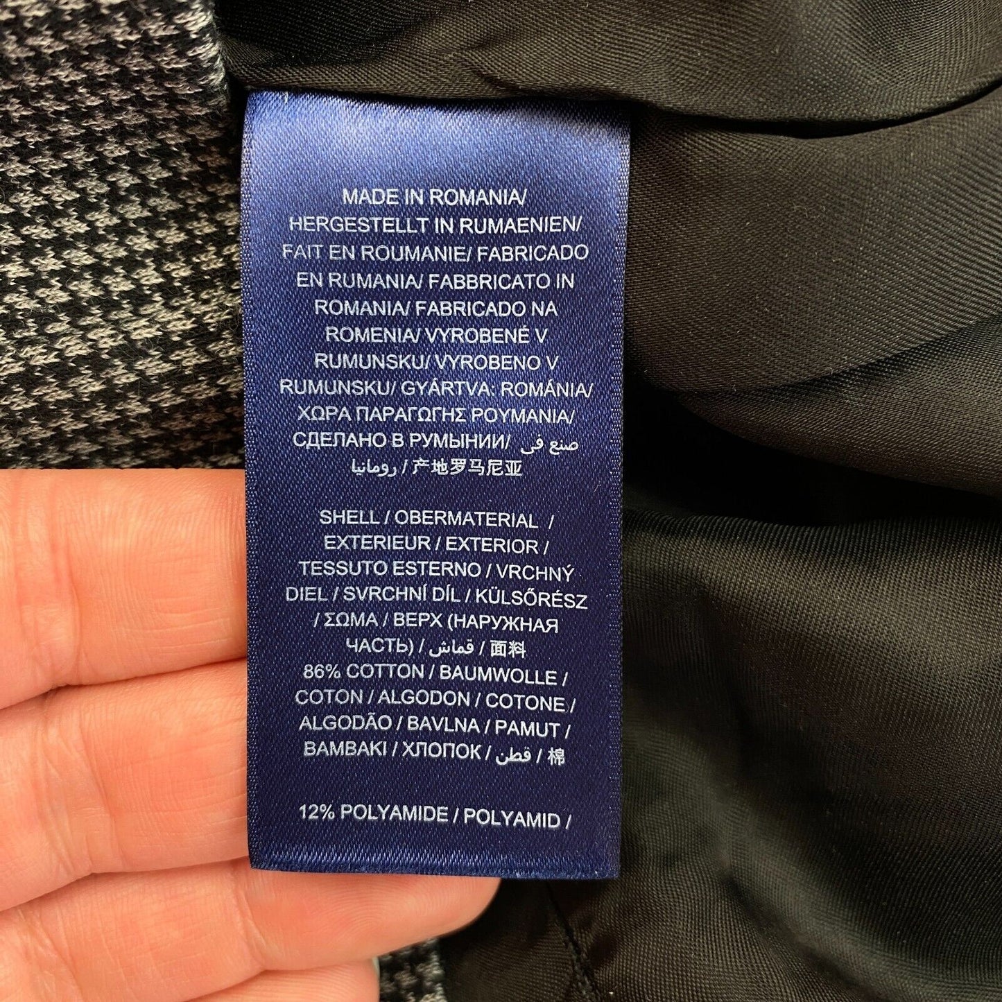 GANT Kleid mit Rundhalsausschnitt und Hahnentrittmuster, Grau, Größe EU 38 UK 12 US 8