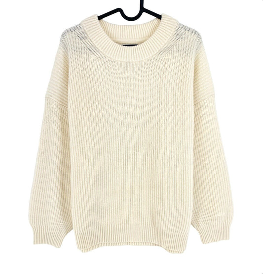 GANT Beige Rib Crew Neck Sweater Jumper Taille L