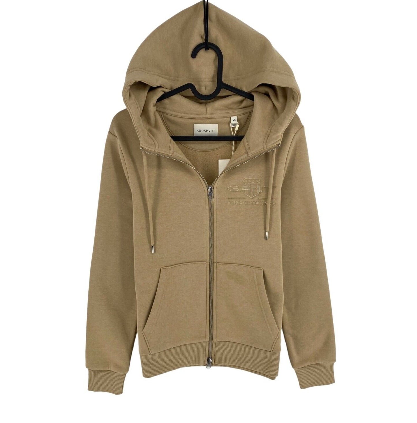 GANT Braun Tonal Shield Full Zip Hoodie Pullover Pullover Größe XS