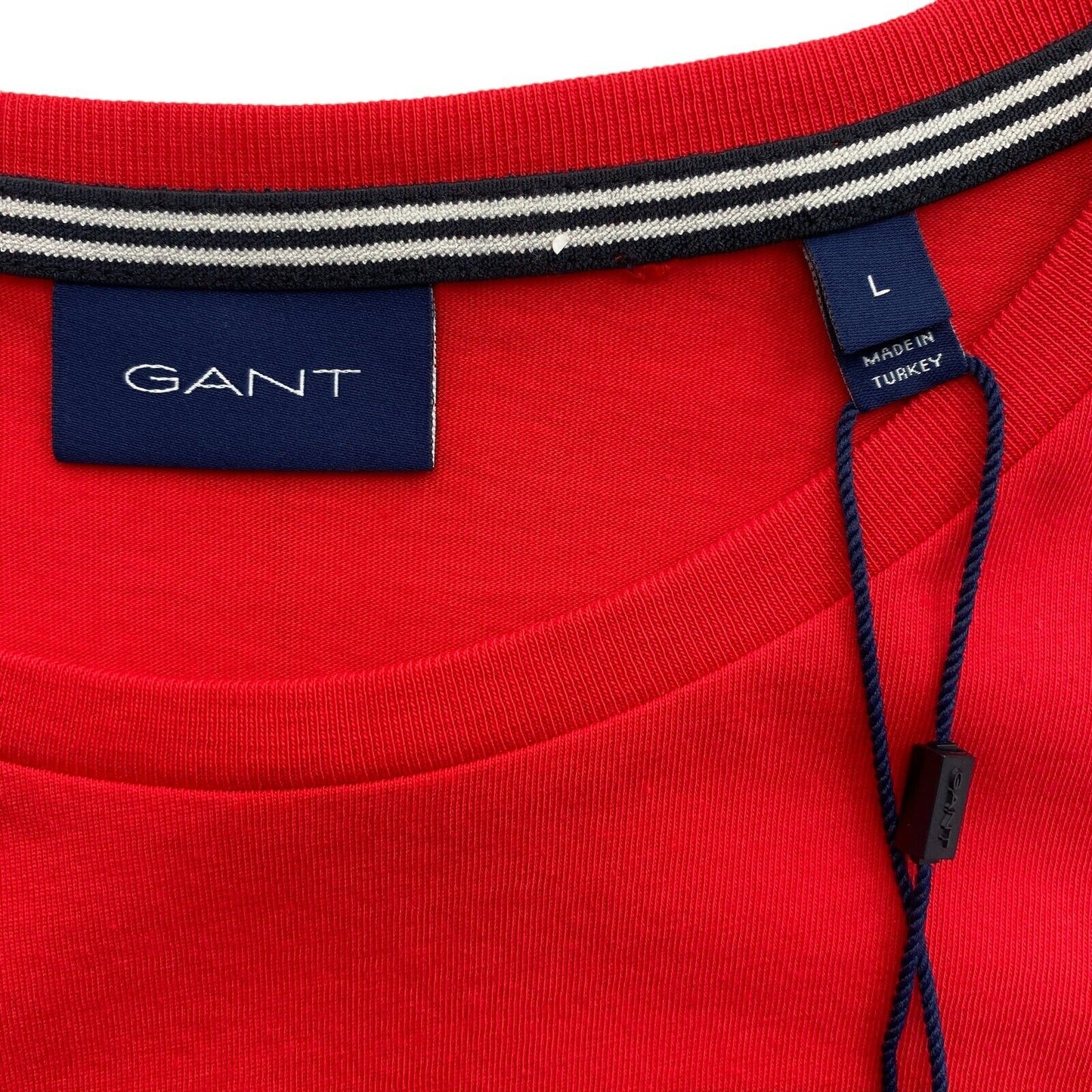 GANT T-shirt à col rond avec logo rouge Taille L