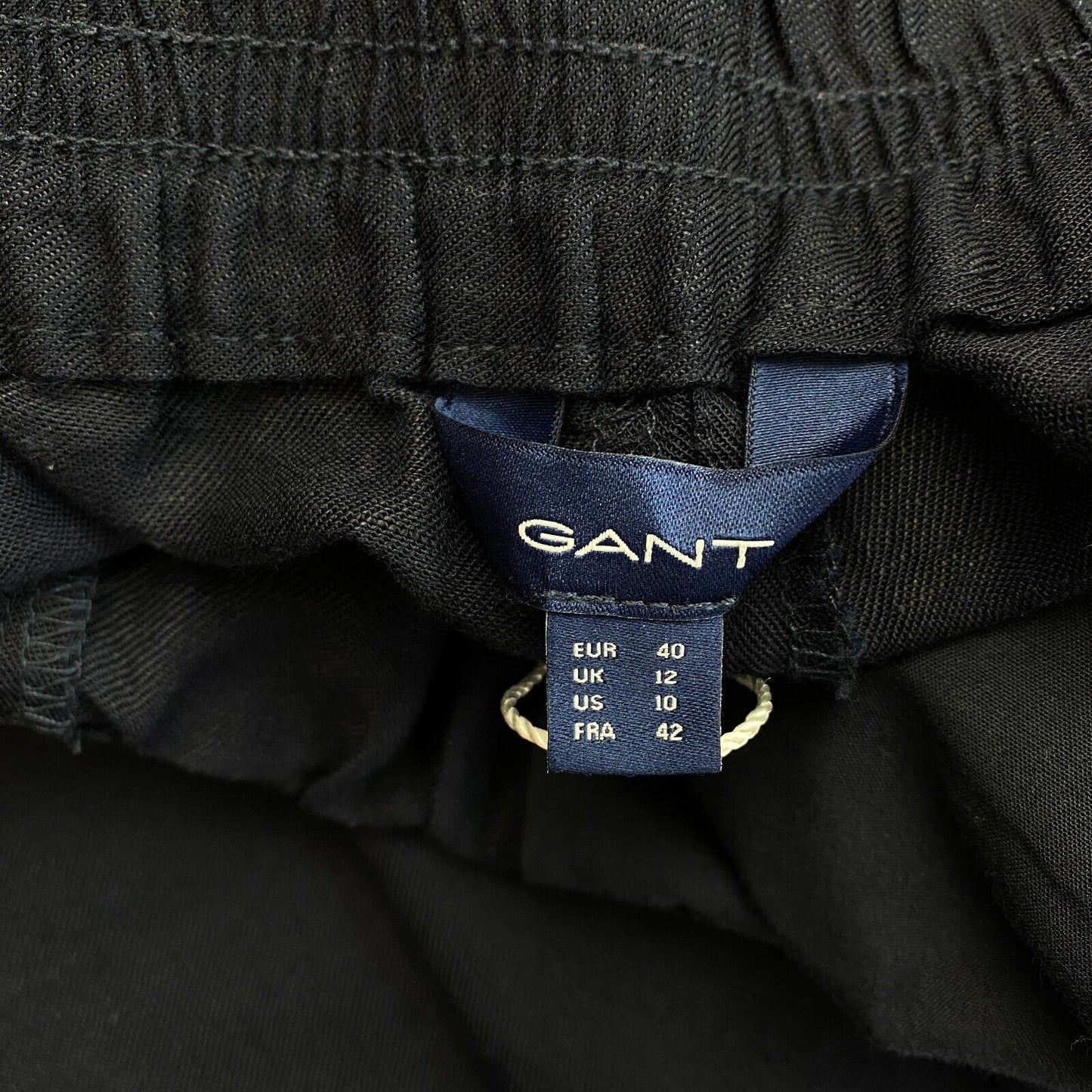 GANT Navy Blue Linen Viscose Pull On Pants Trousers Size EU 40 UK 12 US 10