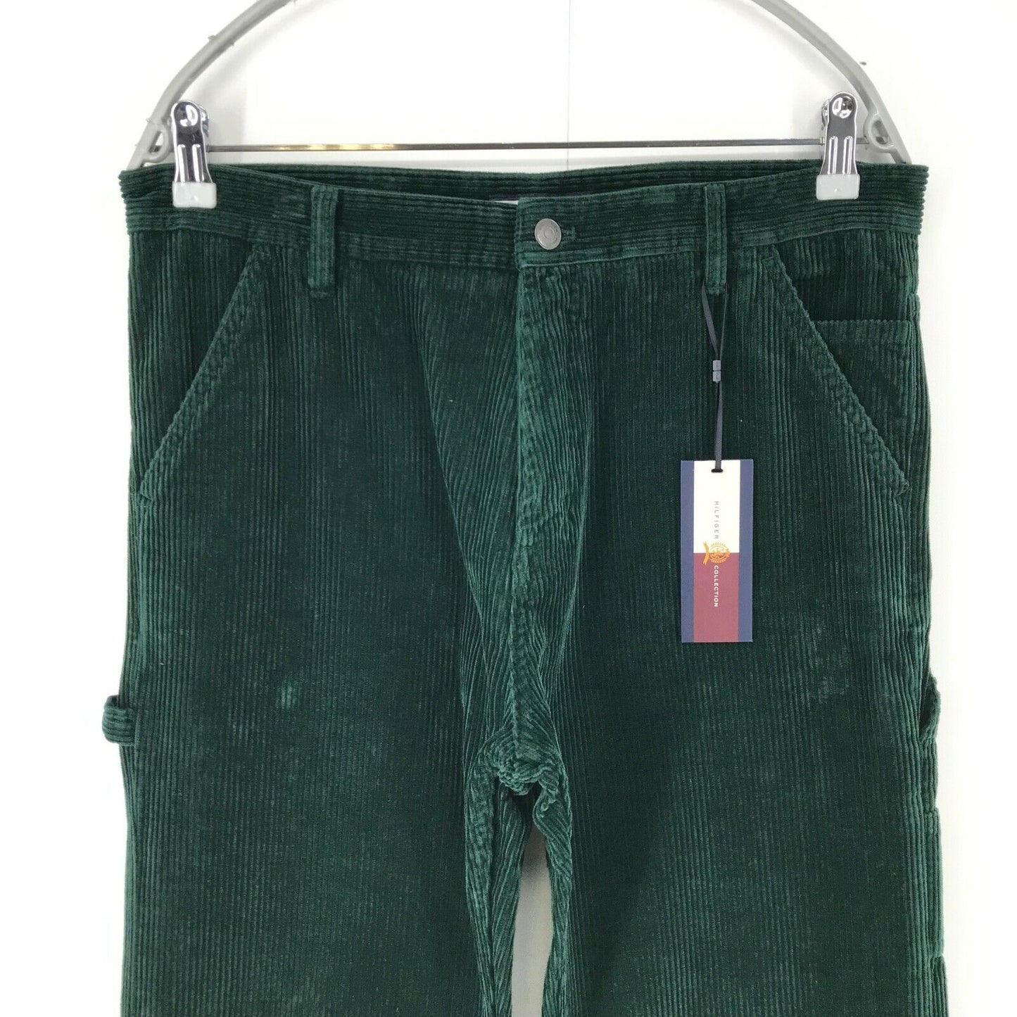 Tommy Hilfiger Collection Dark Green Regular Straight Fit Corduroy Trousers W32