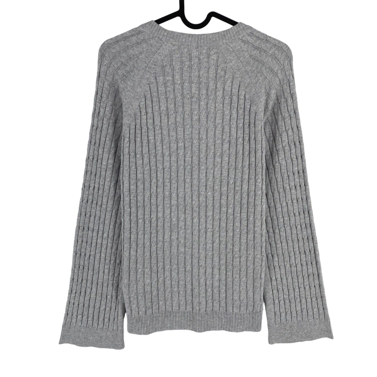 GANT Grey Cable Knit Crew Neck Jumper Sweater Size S