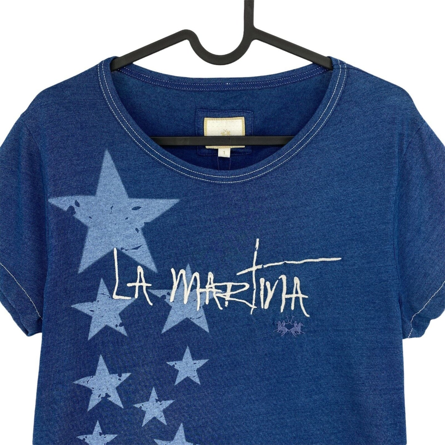 LA MARTINA Marineblaues Jersey-Top mit Rundhalsausschnitt, Größe 1 / XS 2 / S 3 / M 4 / L 5 / XL