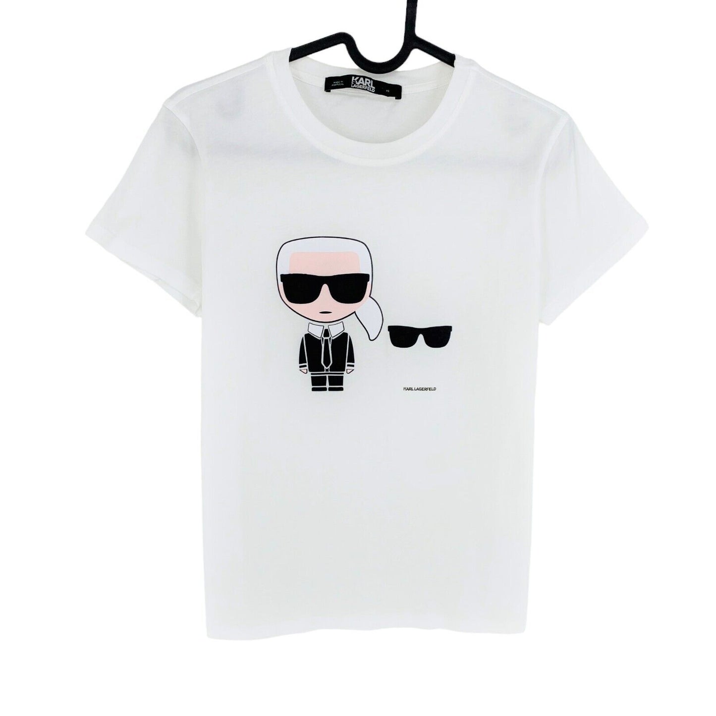 Karl Lagerfeld White Ikonik Karl & Choupette Crew Neck T Shirt Size XS