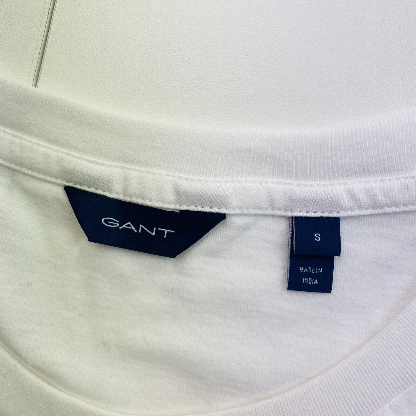 GANT Women White Logo Crew Neck SS T Shirt Size S