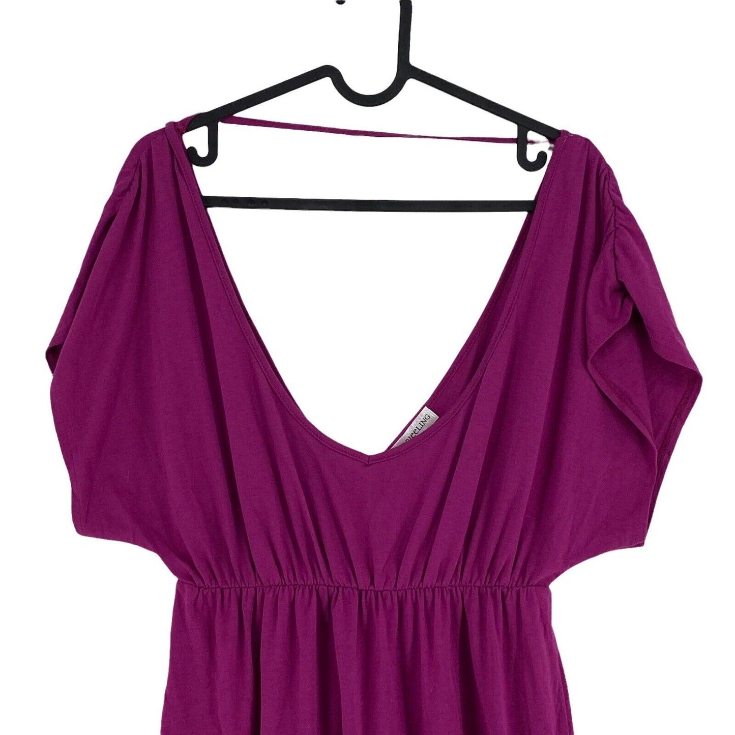 DARJEELING Purple Cotton Blend Round Neck Shift Dress Size M