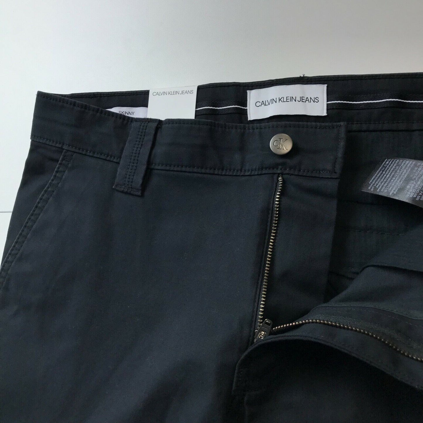 Calvin Klein Women Black Skinny Fit Cargo Trousers Size W30 L34