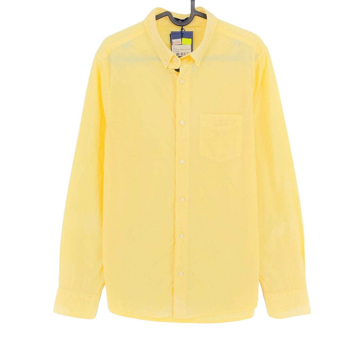 GANT Yellow Sun Faded Broadcloth Slim Shirt Size M 39/40 15.75