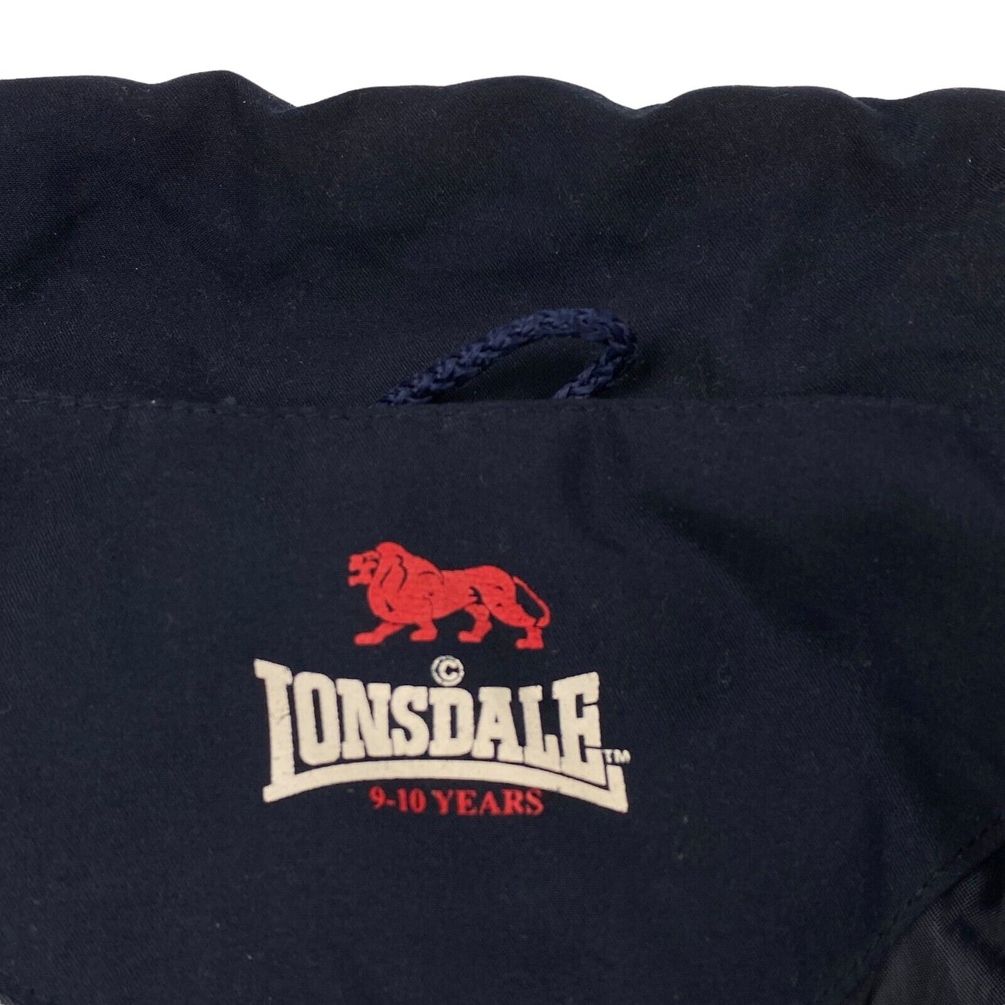 LONSDALE Navy Blue Puffer Jacket Coat Size 9-10 Years