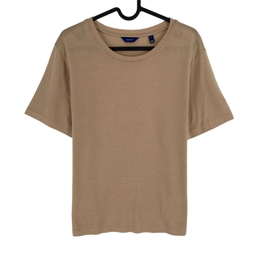 GANT Women Brown Light Weight Crew Neck Short Sleeves T Shirt Size S