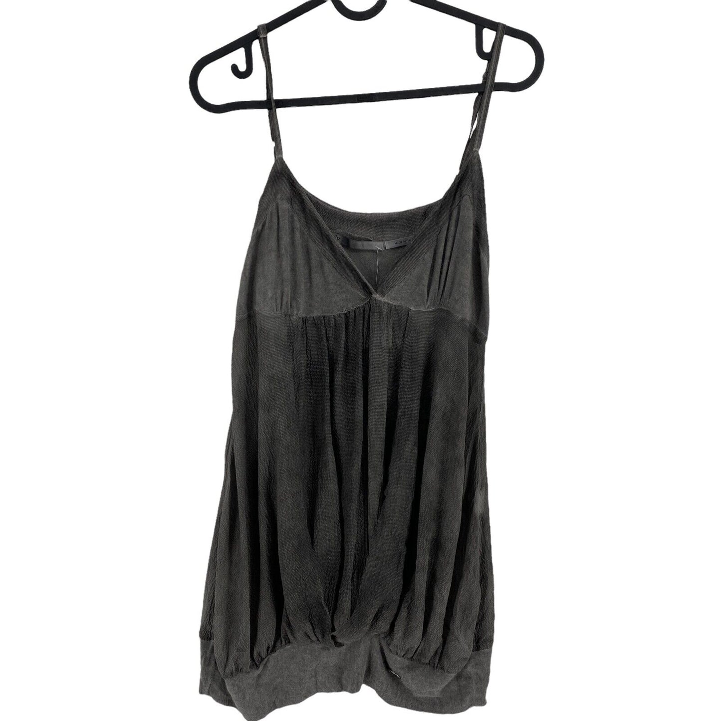 RPR €114 Fairly Dark Grey 100% Silk Sleeveless Tank Top Blouse Size 3 / L