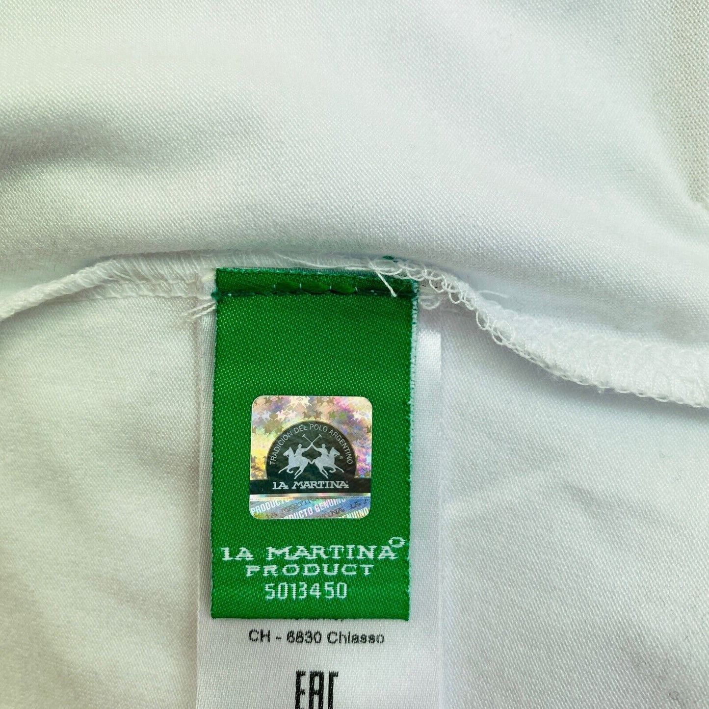 LA MARTINA White Logo Crew Neck T Shirt Size 4 / L