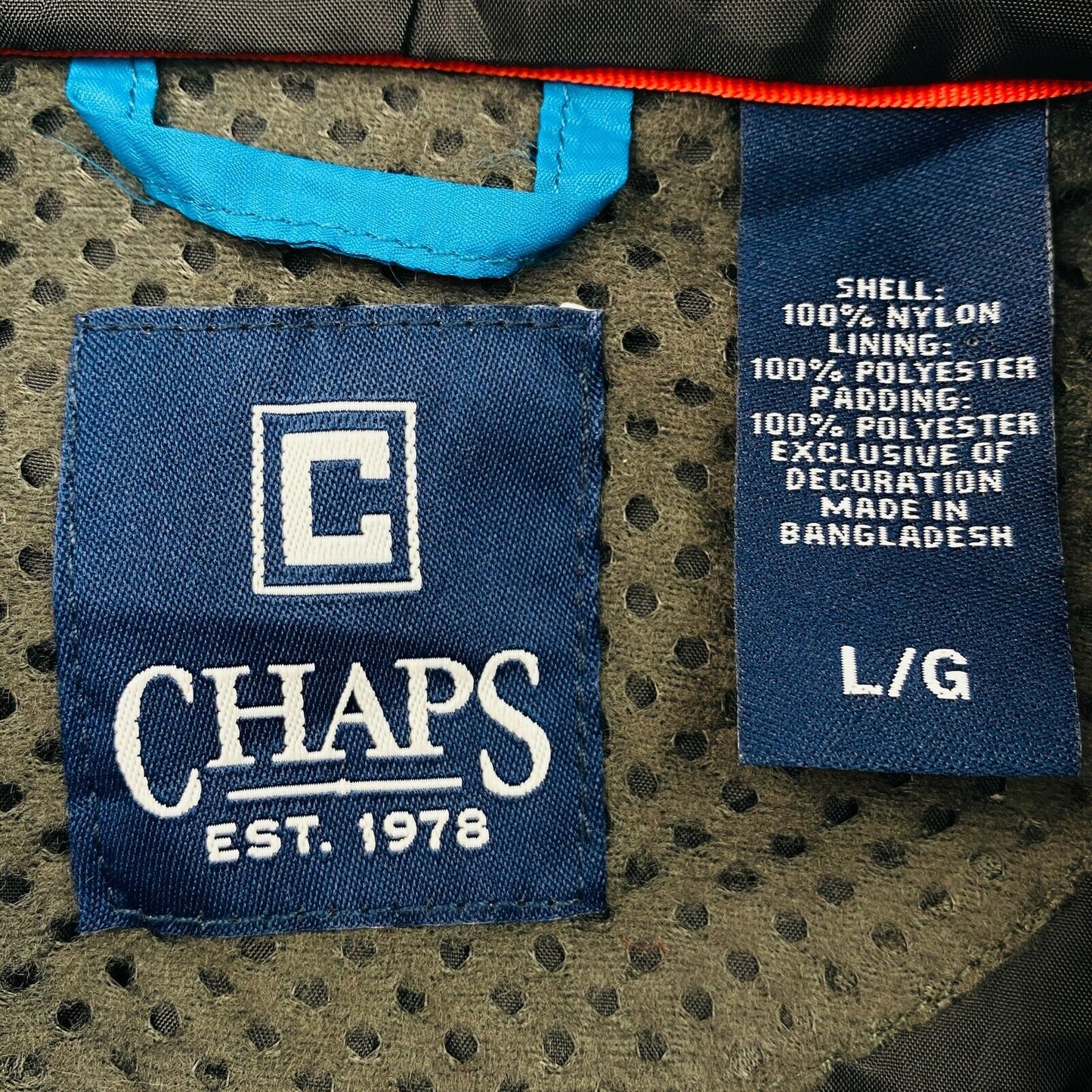 CHAPS Blue Padded Pullover Anorak Jacket Size L