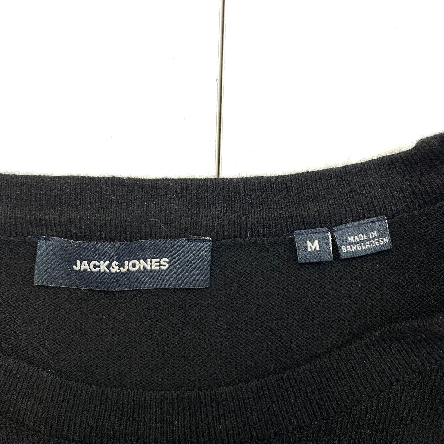 JACK&JONES Black Cotton Blend Knit Crew Neck Sweater Pullover Jumper Size M