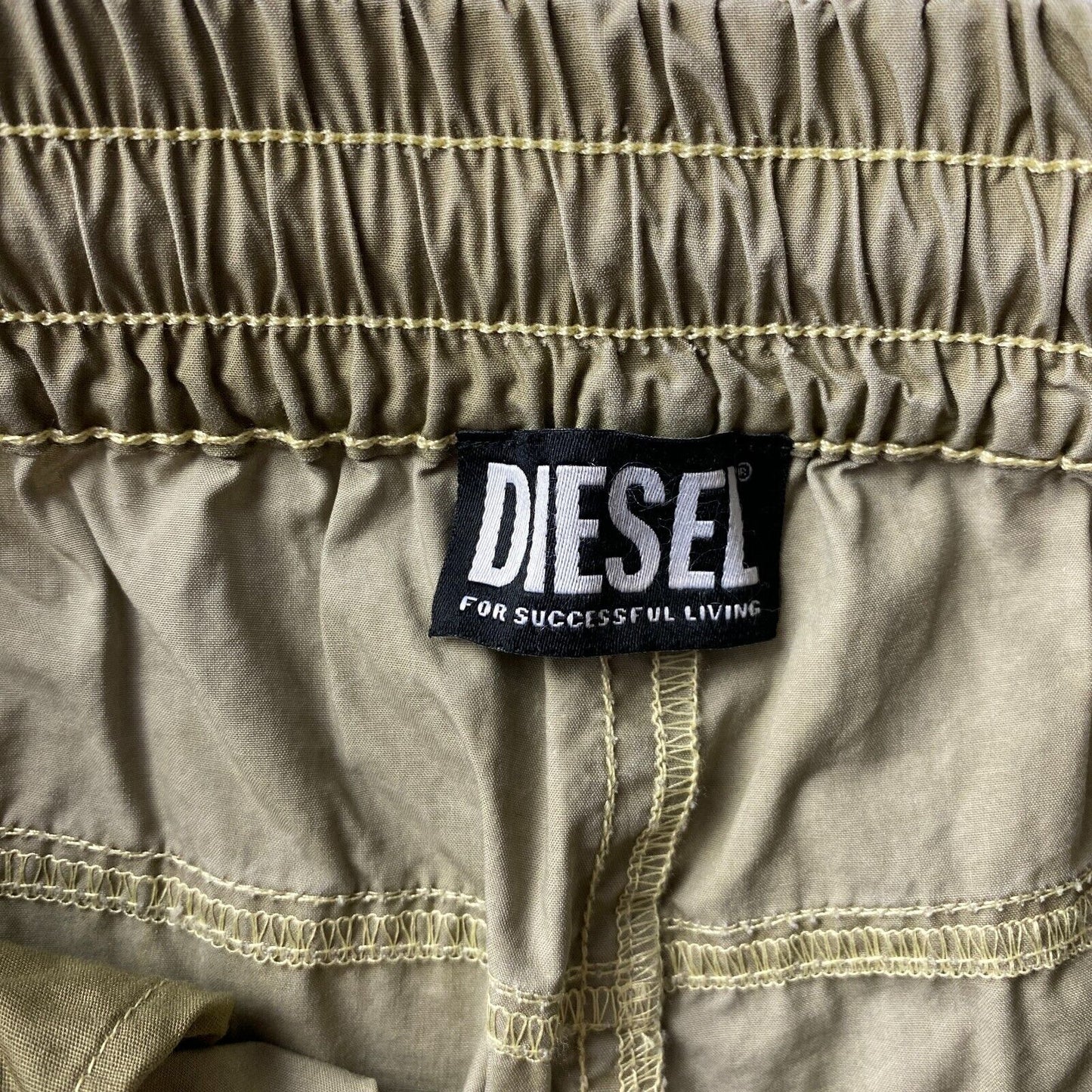 DIESEL URSULA Khaki Green Regular Straight Fit Cuffed Cargo Trousers Size EUR 40