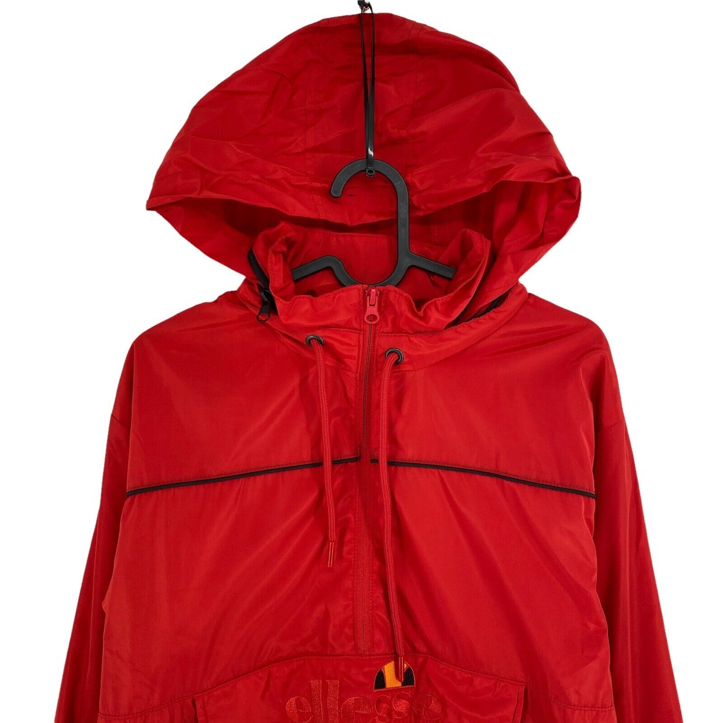 Ellesse Red Hooded Pullover Anorak Jacket Size S