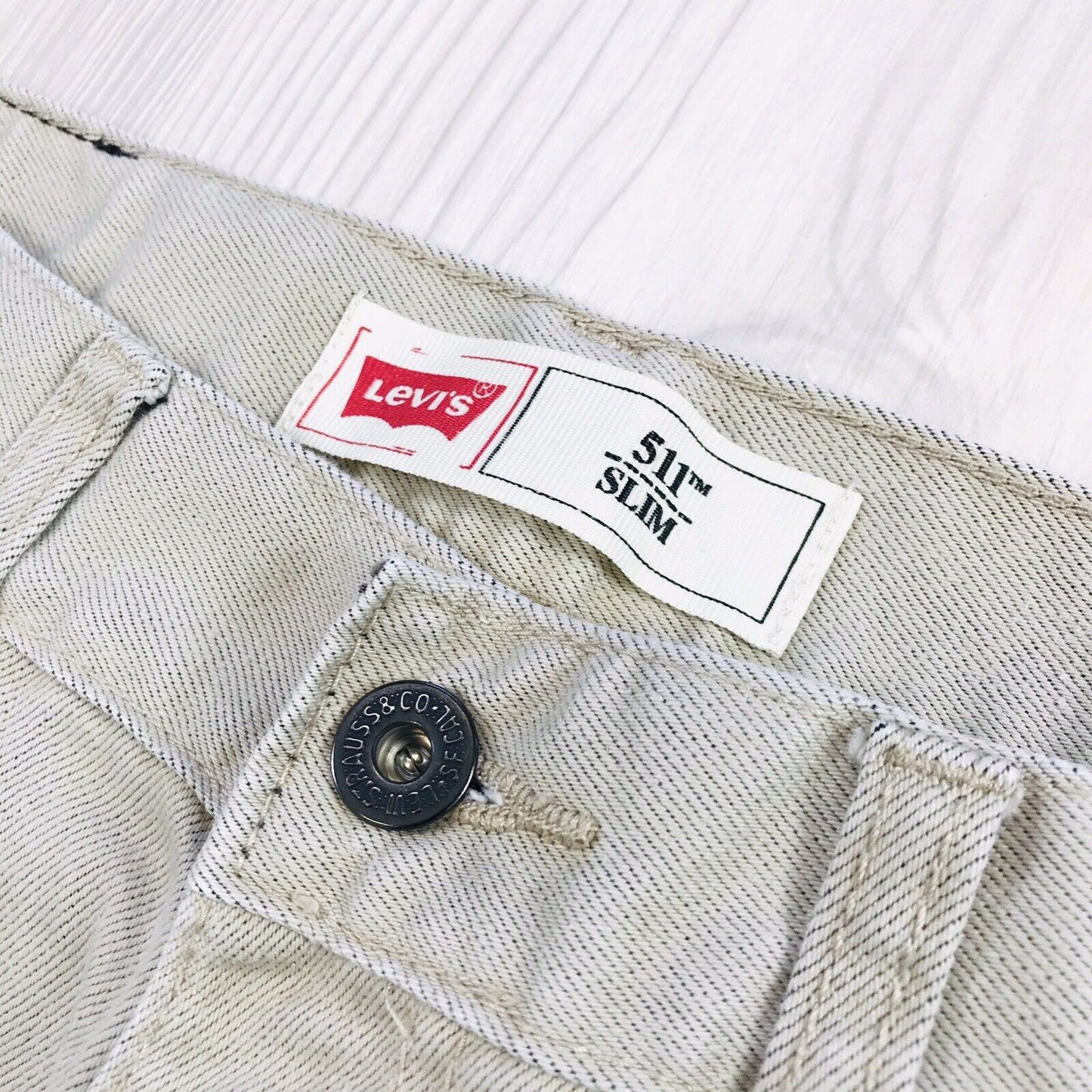 Vintage Levi's 511 Boys Beige Slim Fit Jeans 18 Reg / W29 L29