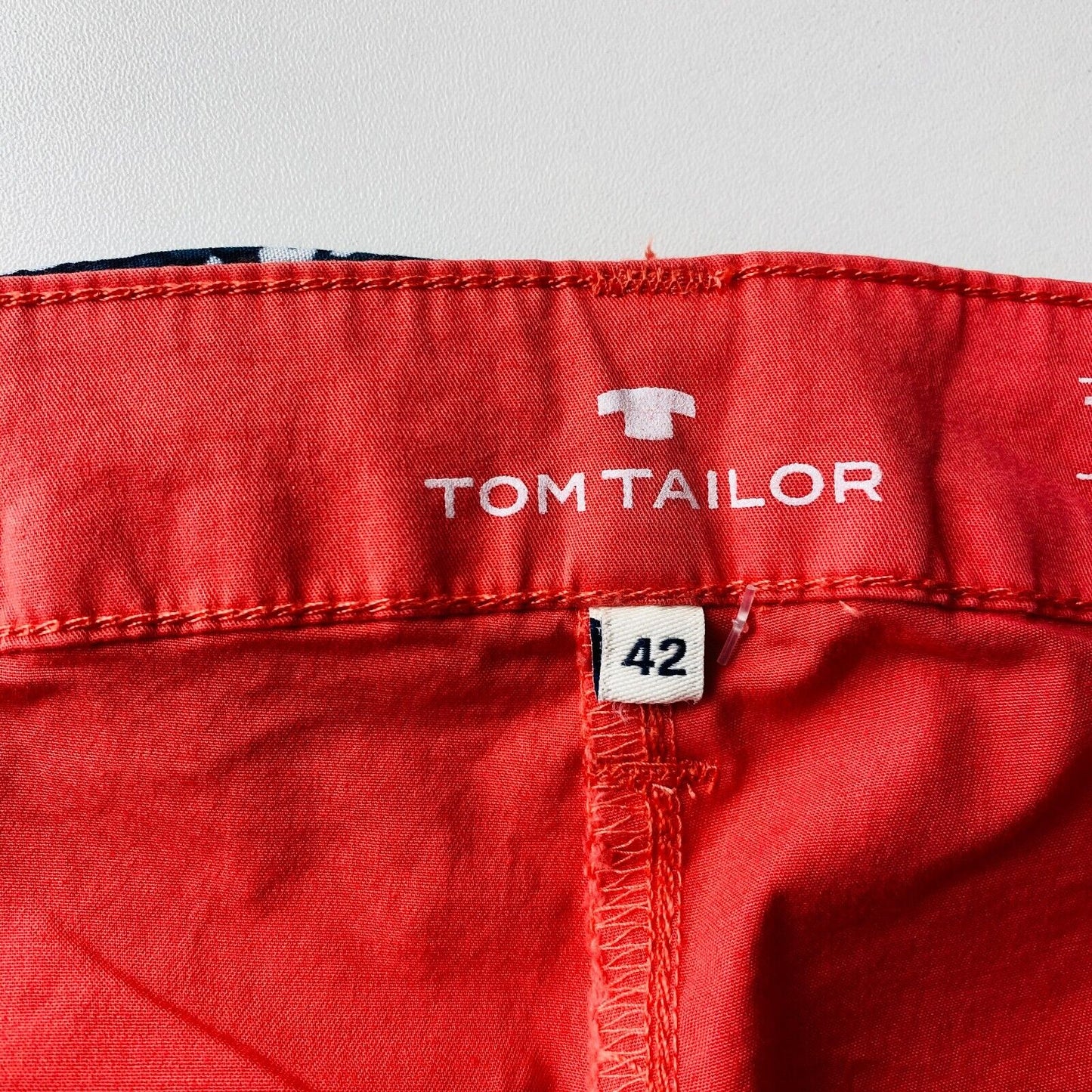 TOM TAILOR Women Red Relaxed Slim Fit Bermuda Shorts Size EUR 42 W34